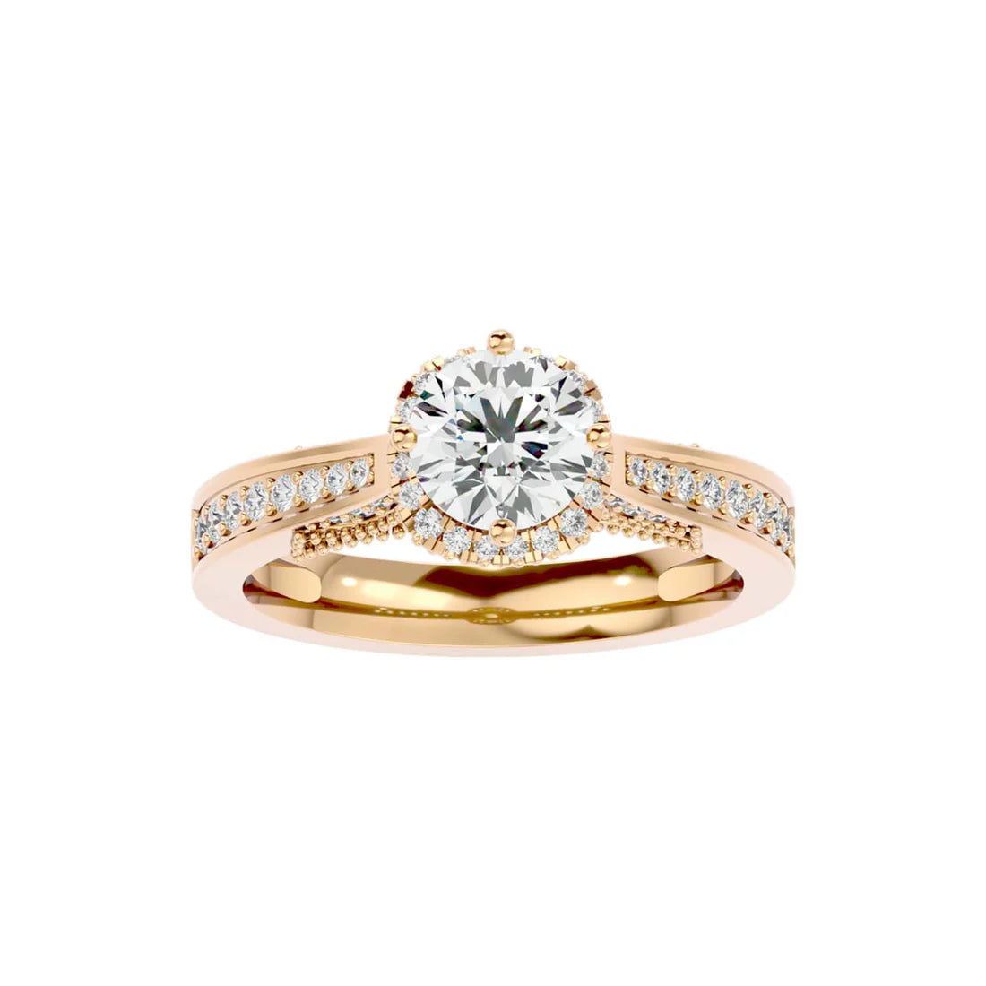 Jane 60 Pointer Round Halo Lab Diamond Ring