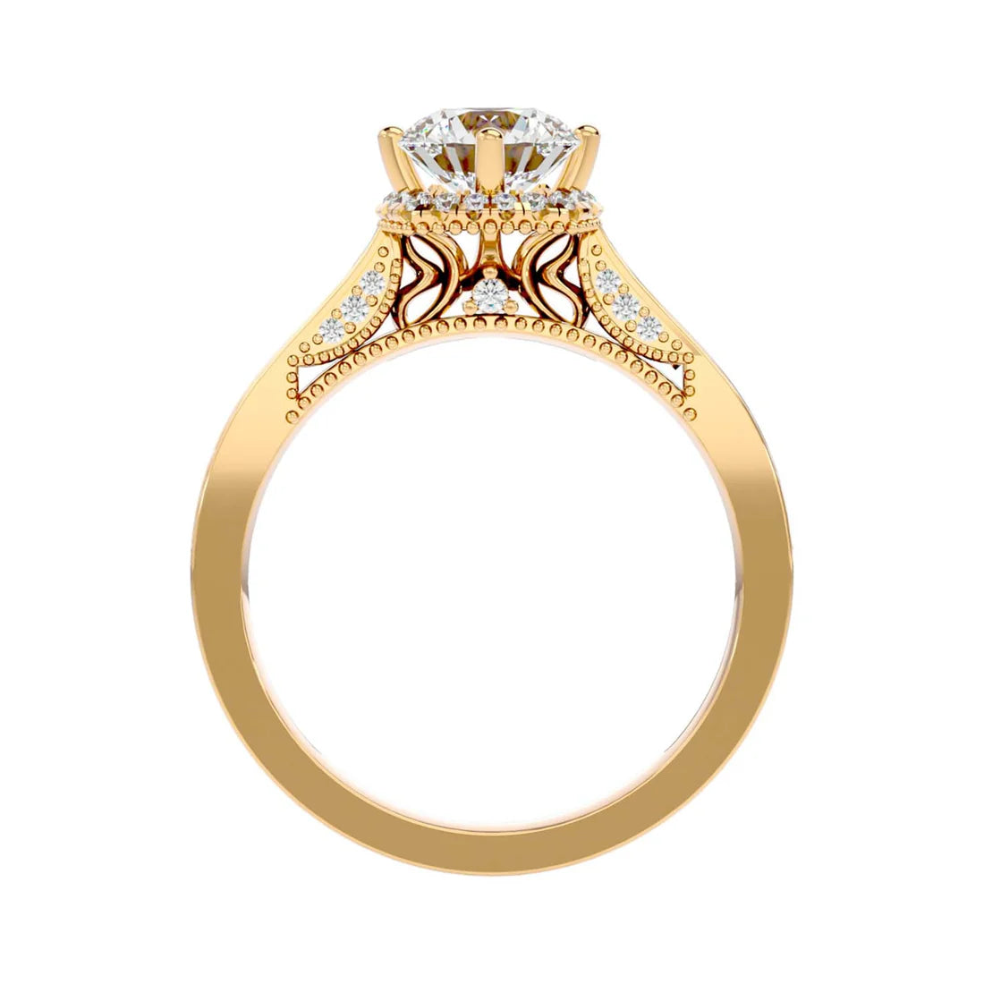 Jane 60 Pointer Round Halo Lab Diamond Ring