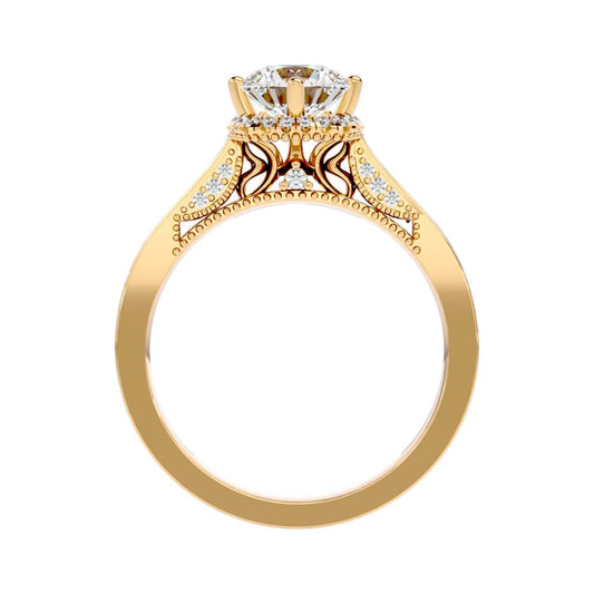 Jane 60 Pointer Round Halo Lab Diamond Ring