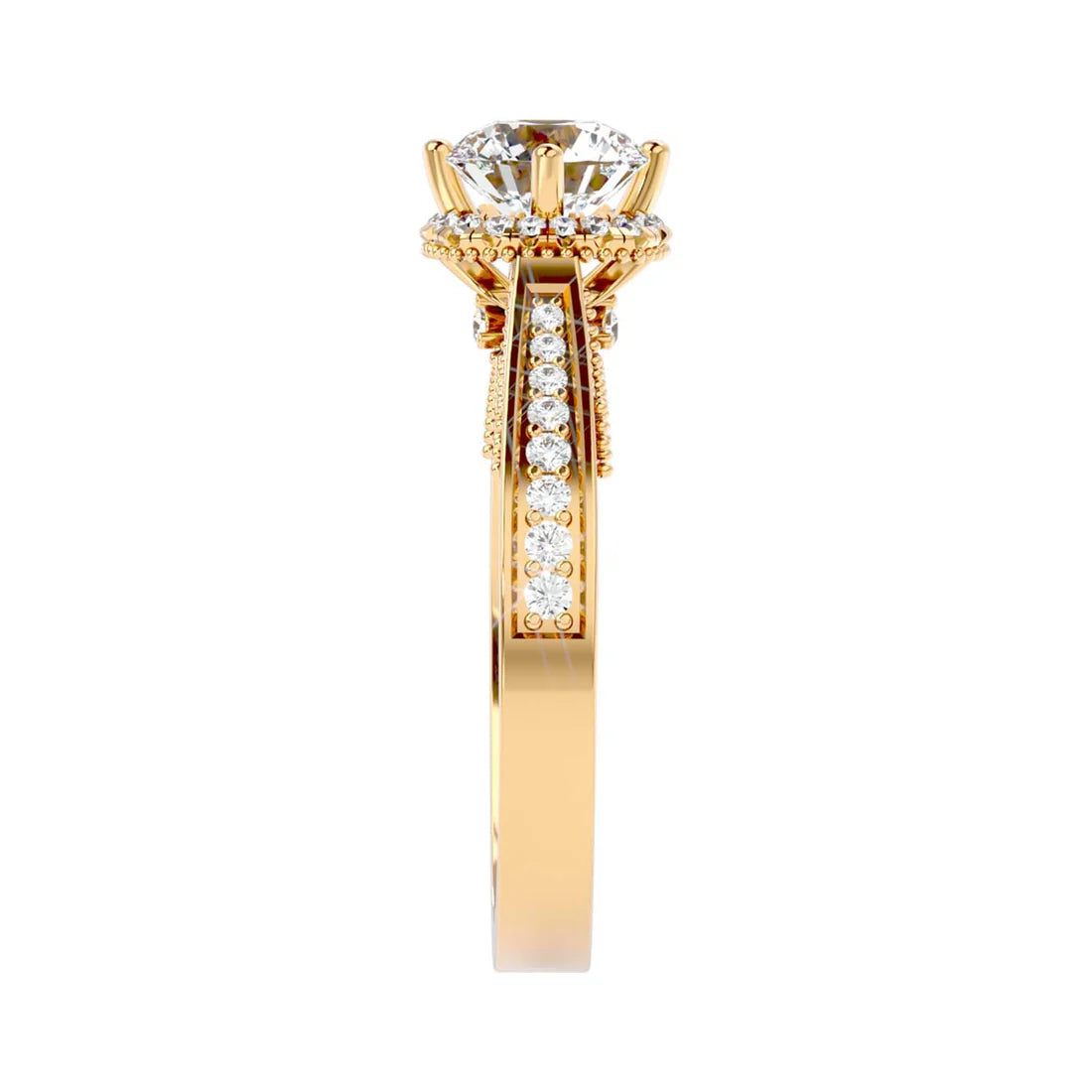 Jane 60 Pointer Round Halo Lab Diamond Ring