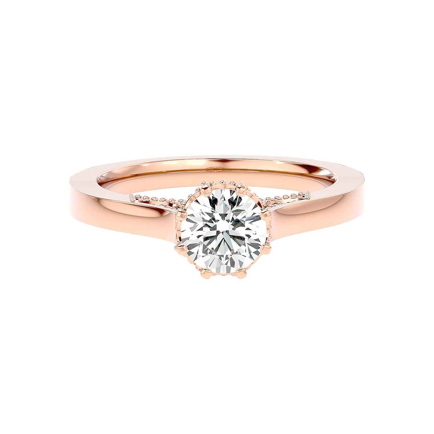 Caroline 65 Pointer Round Lab Diamond Ring