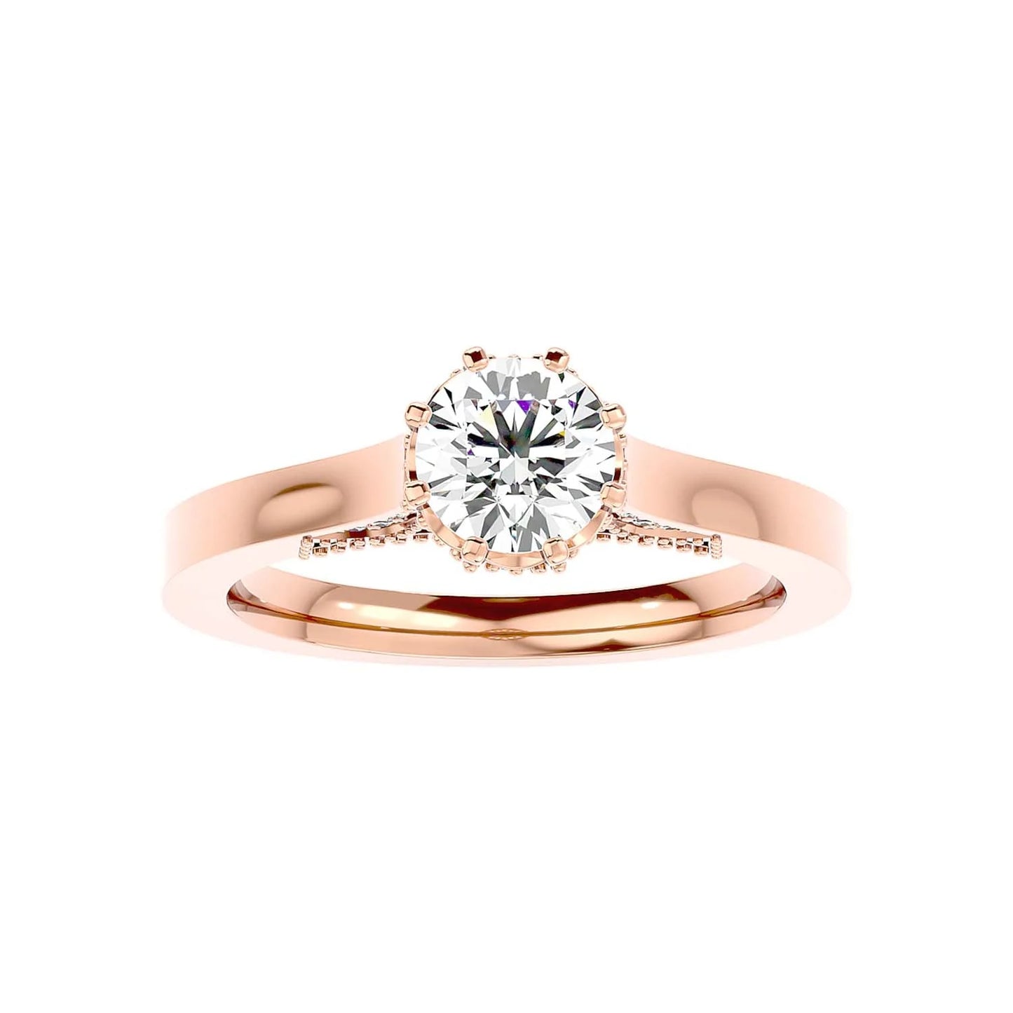 Caroline 65 Pointer Round Lab Diamond Ring