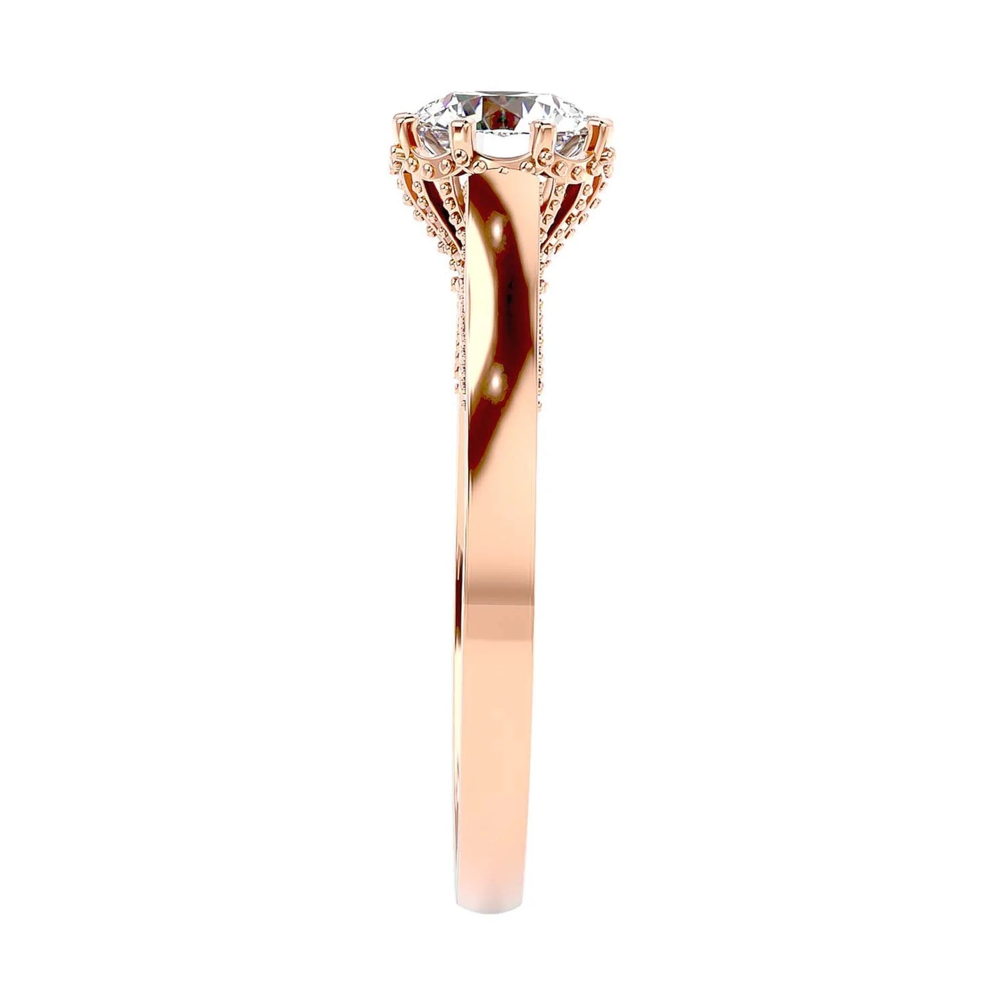 Caroline 65 Pointer Round Lab Diamond Ring