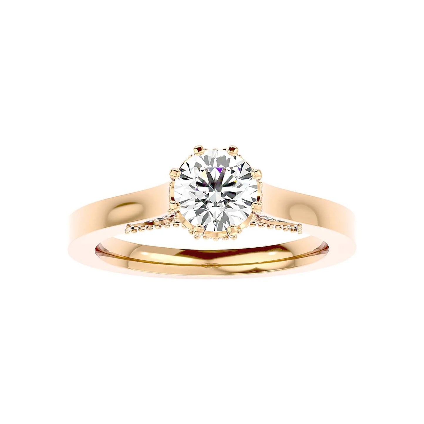 Caroline 65 Pointer Round Lab Diamond Ring
