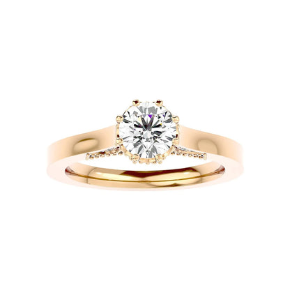 Caroline 65 Pointer Round Lab Diamond Ring
