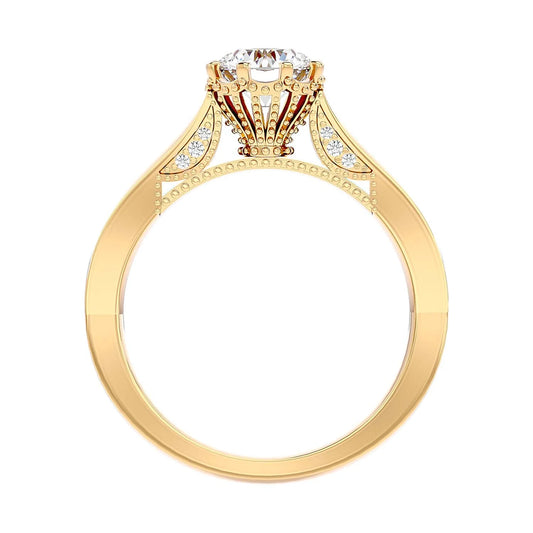 Caroline 65 Pointer Round Lab Diamond Ring
