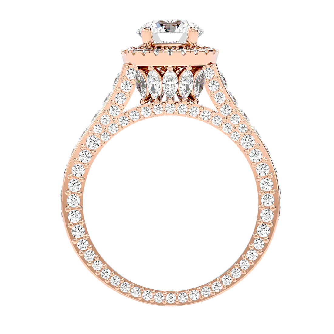 Geweldig 50 Pointer Round Halo Lab Diamond Ring