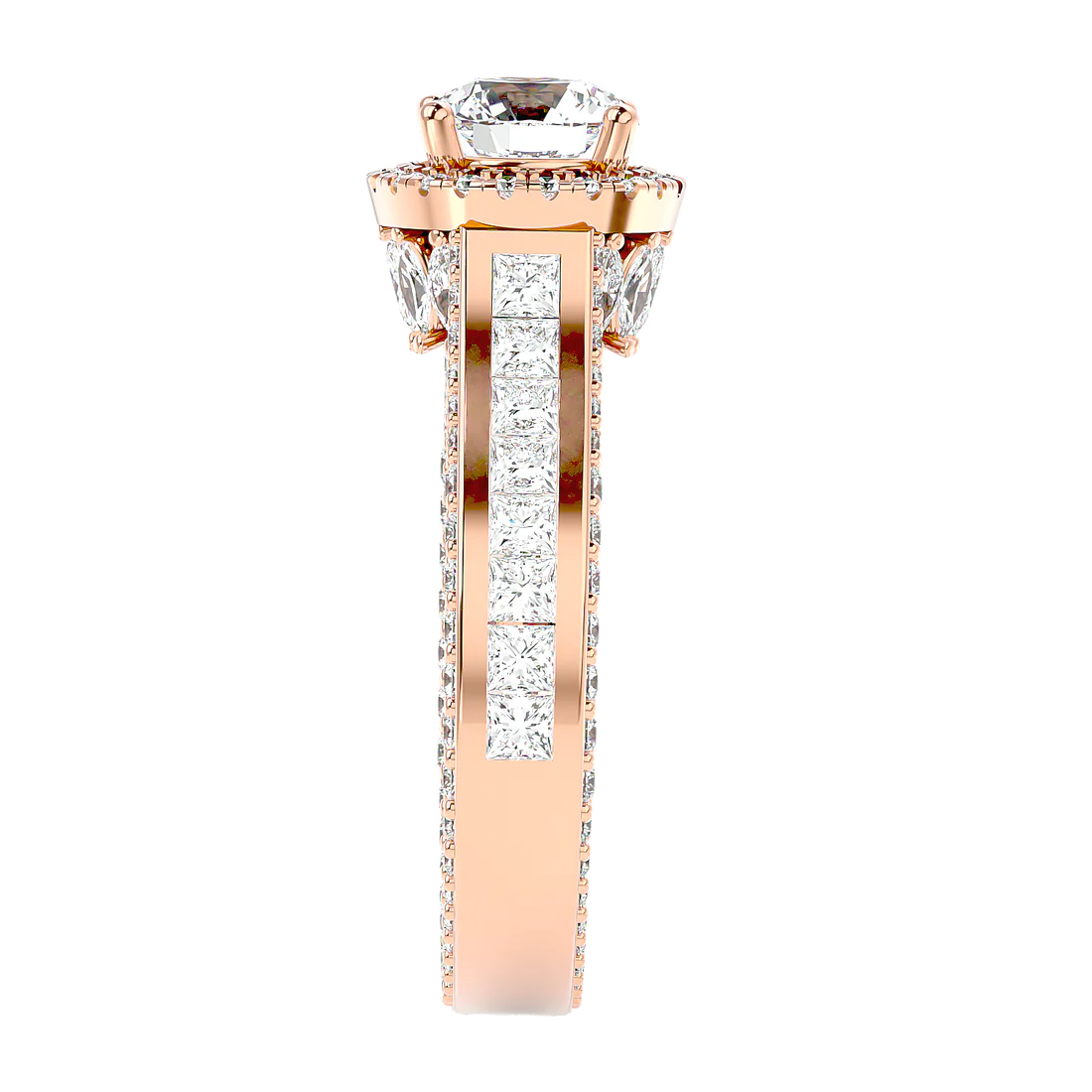 Geweldig 50 Pointer Round Halo Lab Diamond Ring