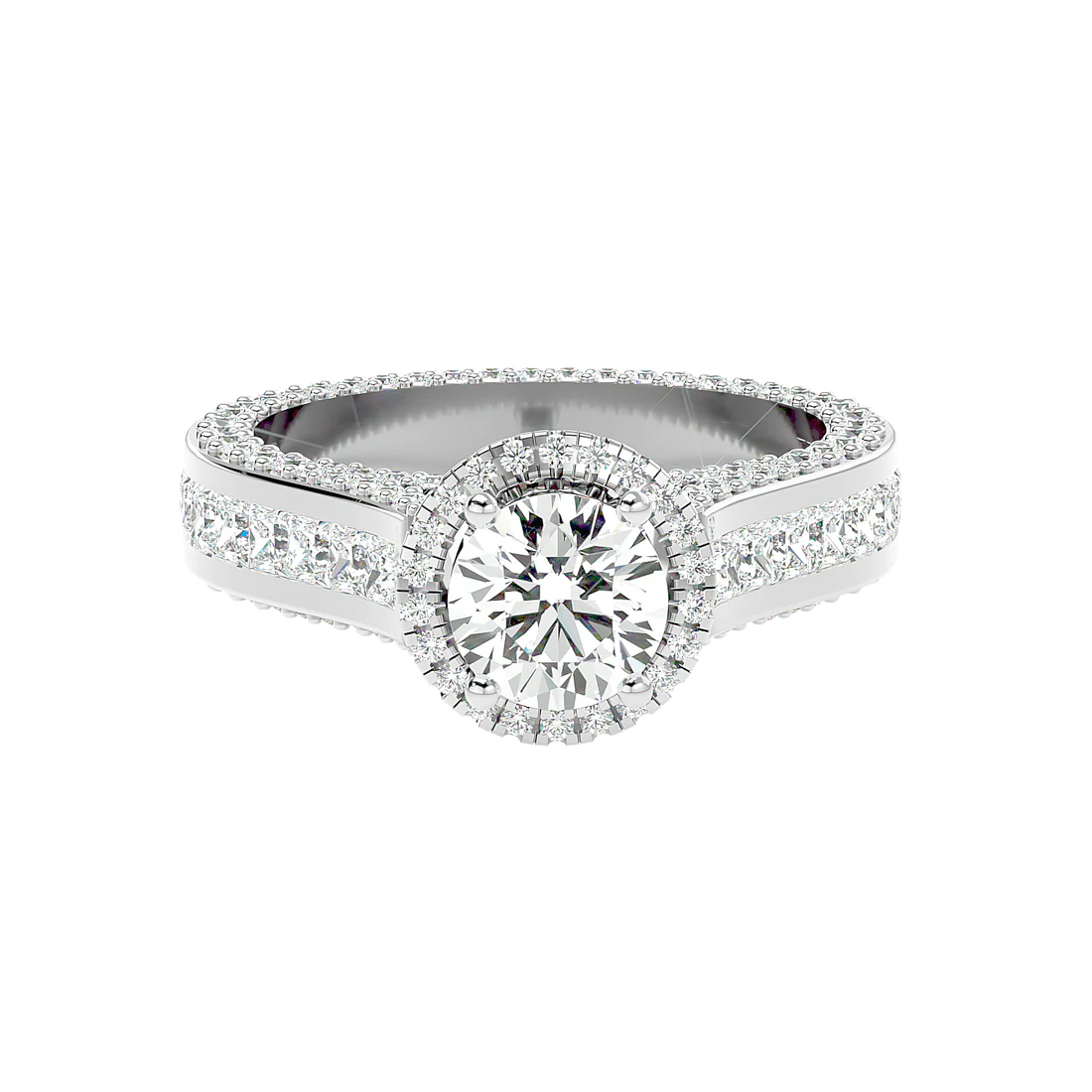 Geweldig 50 Pointer Round Halo Lab Diamond Ring