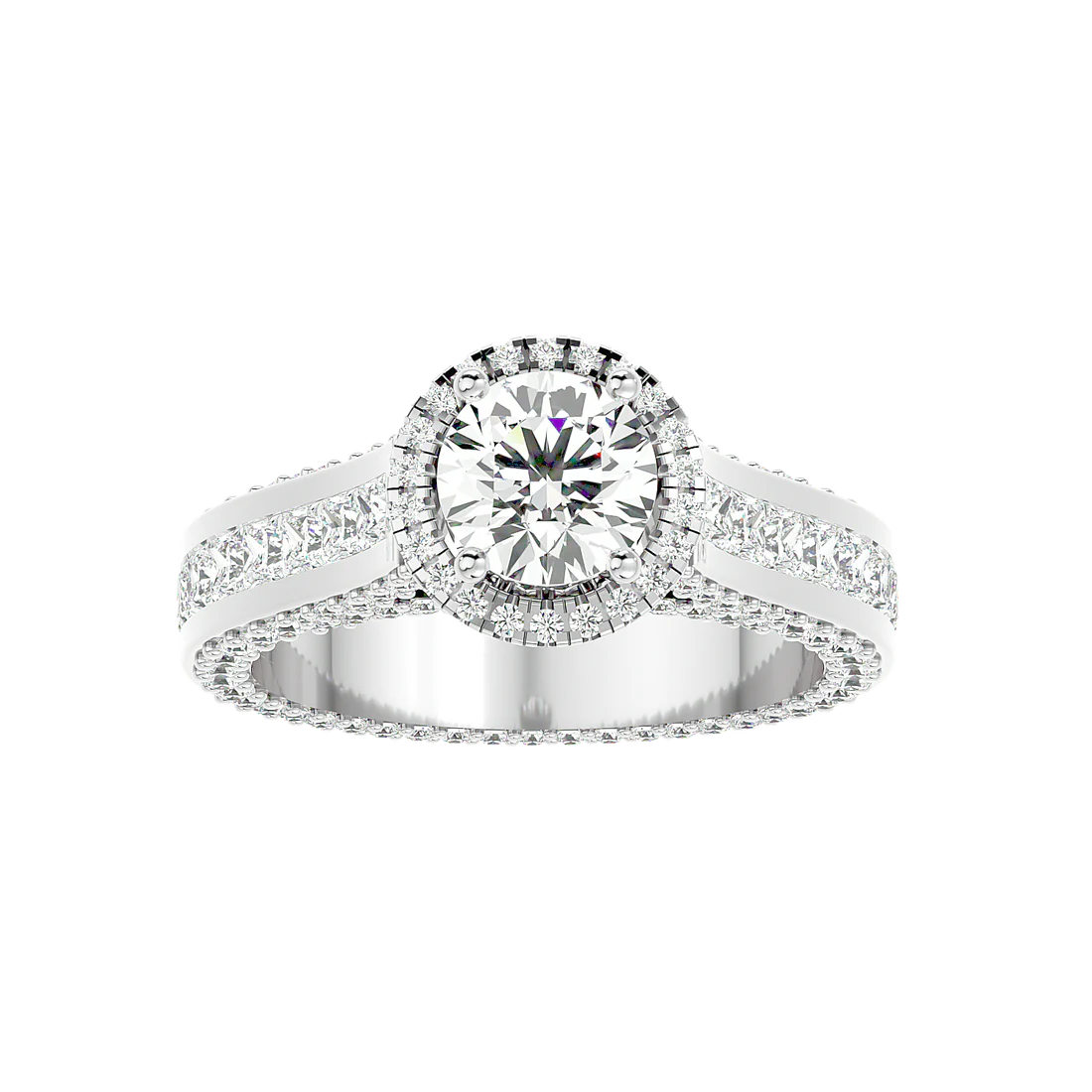 Geweldig 50 Pointer Round Halo Lab Diamond Ring