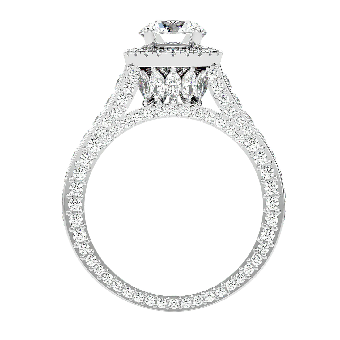 Geweldig 50 Pointer Round Halo Lab Diamond Ring