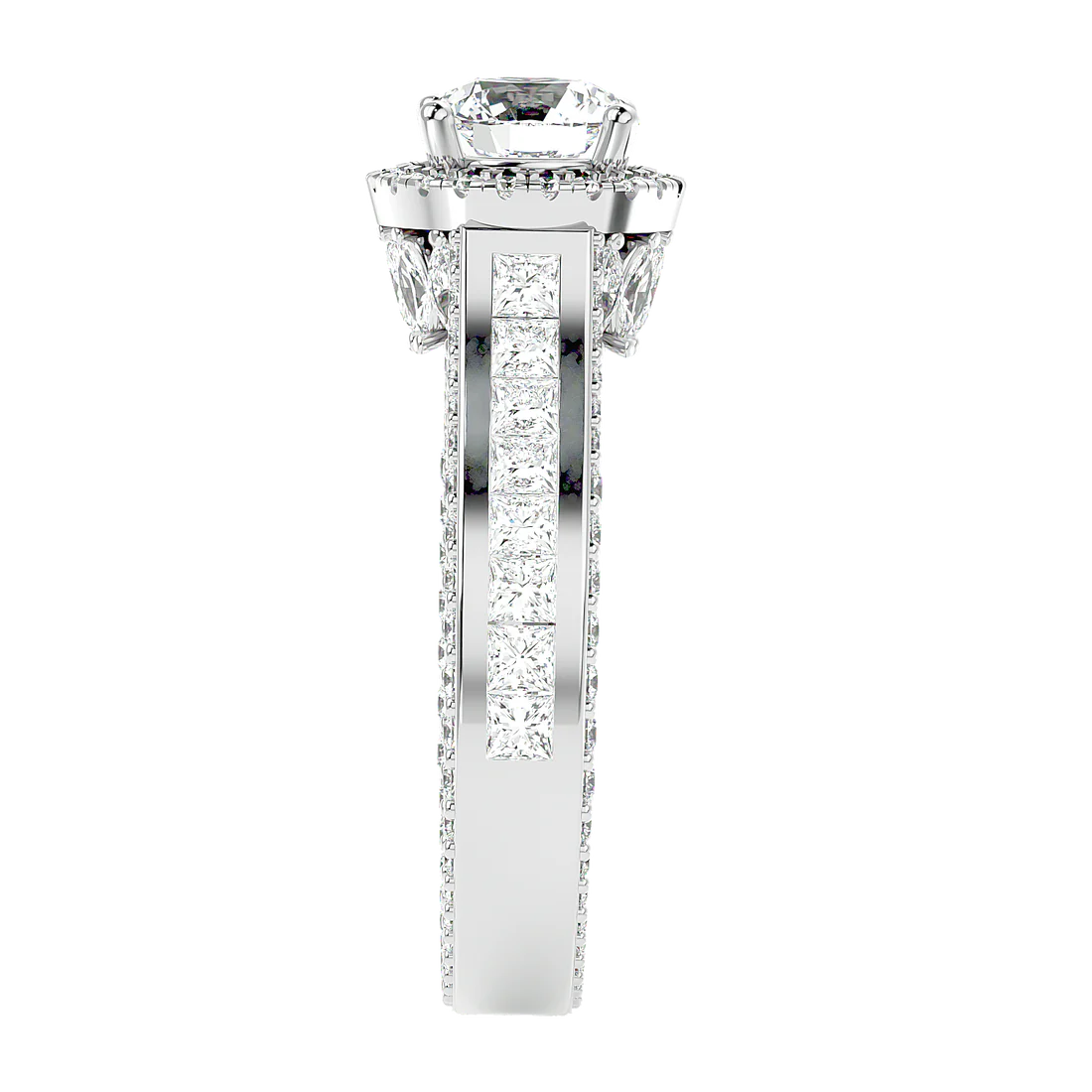 Geweldig 50 Pointer Round Halo Lab Diamond Ring