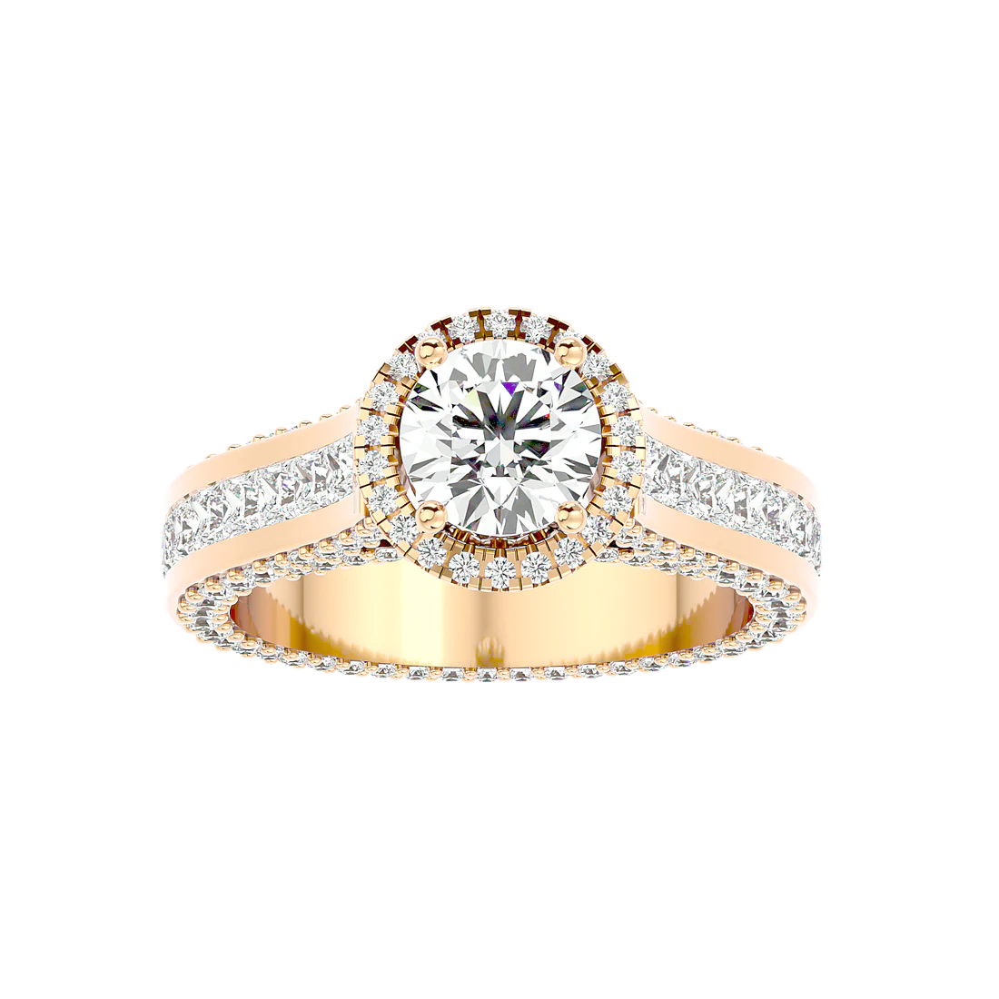 Geweldig 50 Pointer Round Halo Lab Diamond Ring