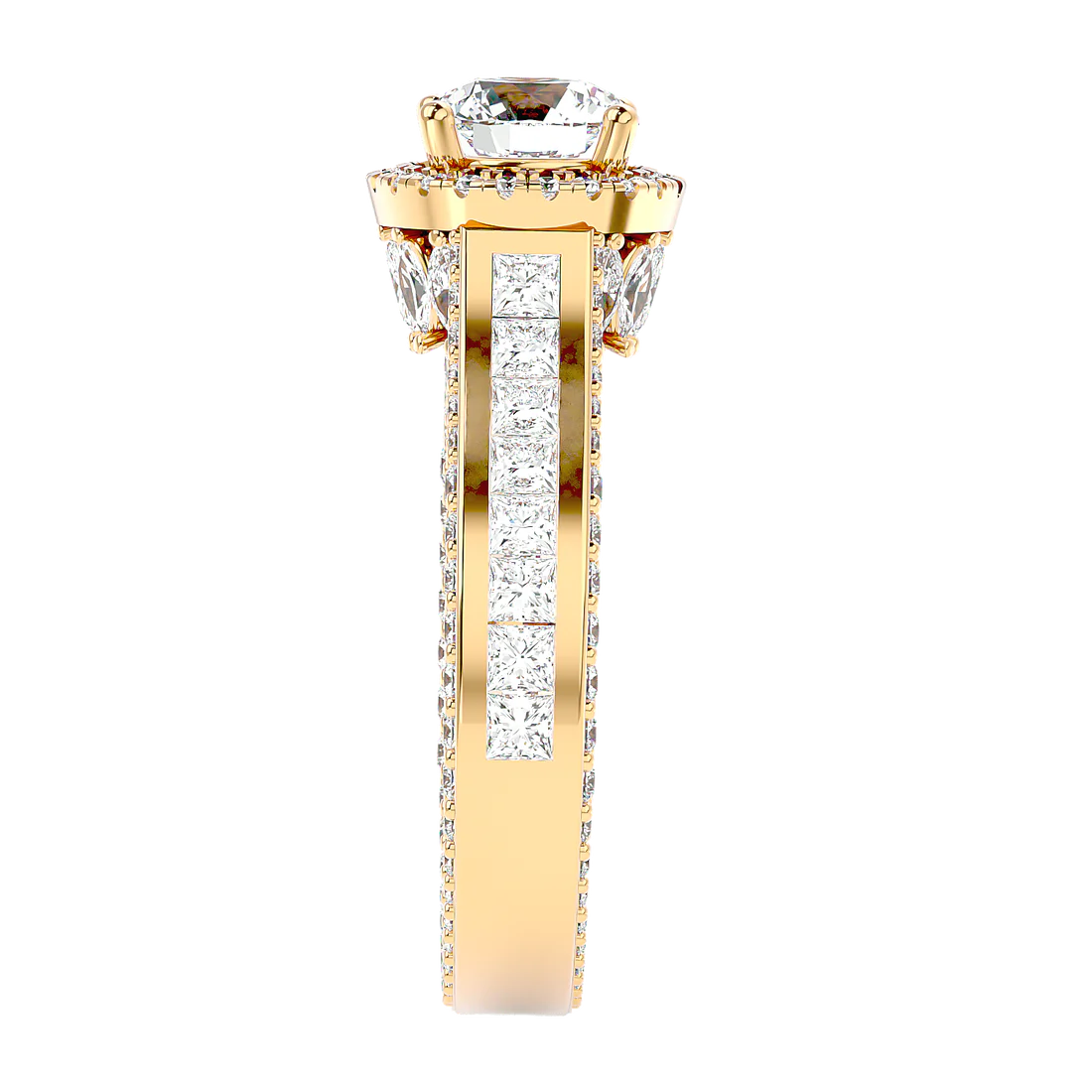 Geweldig 50 Pointer Round Halo Lab Diamond Ring