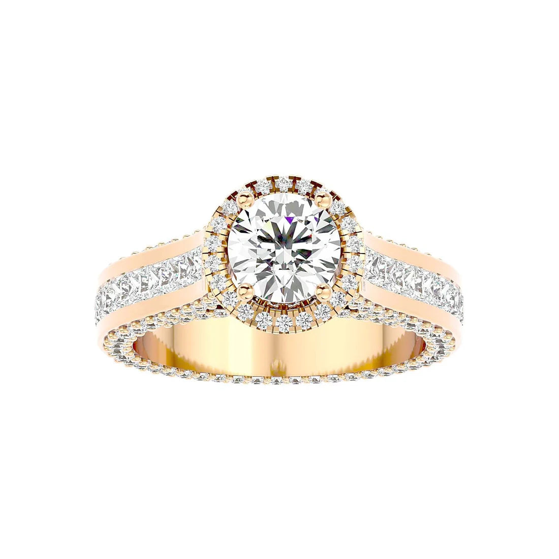 Geweldig 50 Pointer Round Halo Lab Diamond Ring