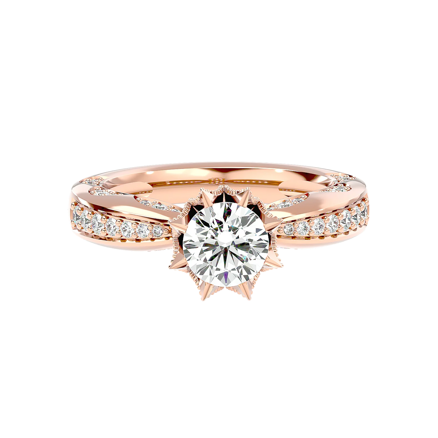 Floreale 50 Pointer Round Lab Diamond Ring