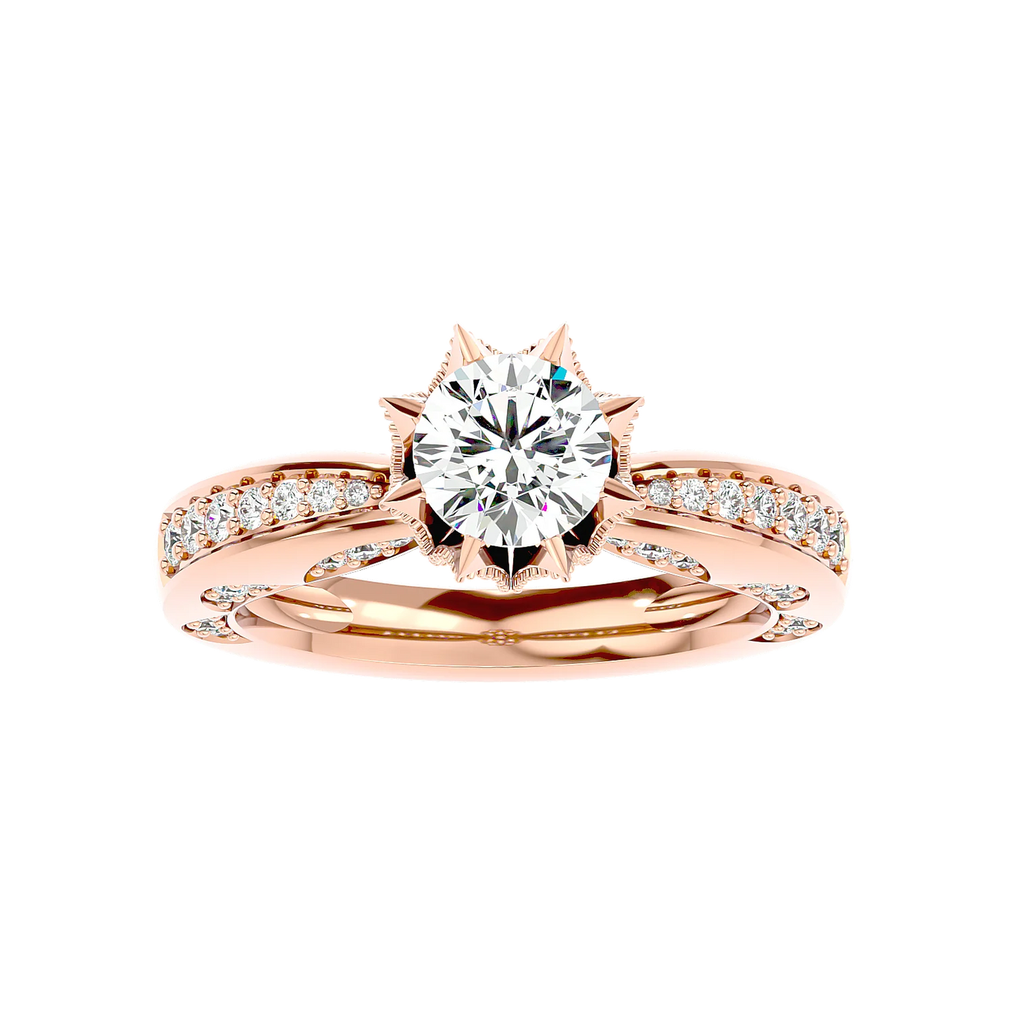 Floreale 50 Pointer Round Lab Diamond Ring