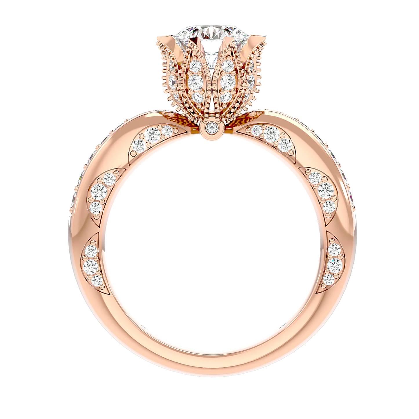 Floreale 50 Pointer Round Lab Diamond Ring