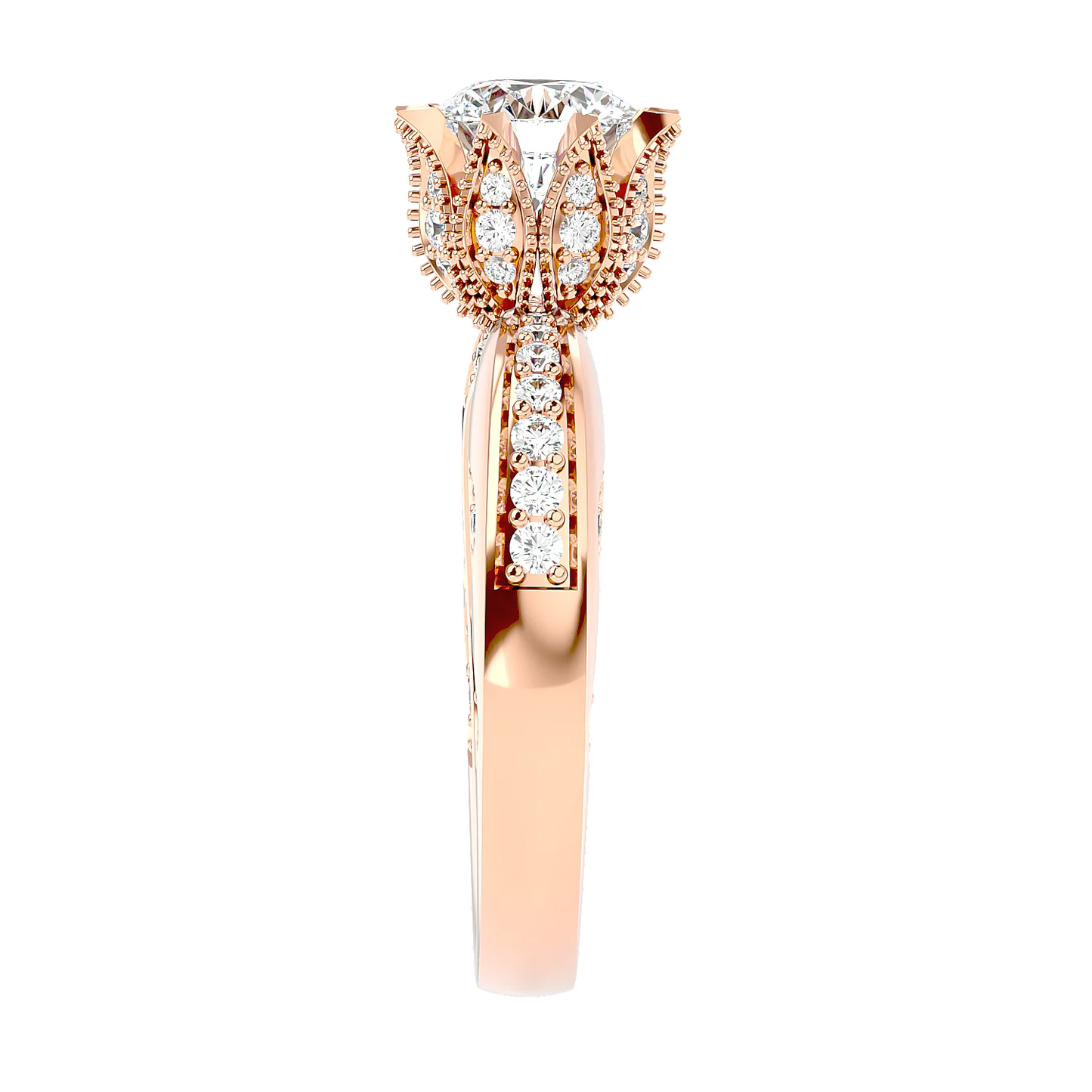 Floreale 50 Pointer Round Lab Diamond Ring
