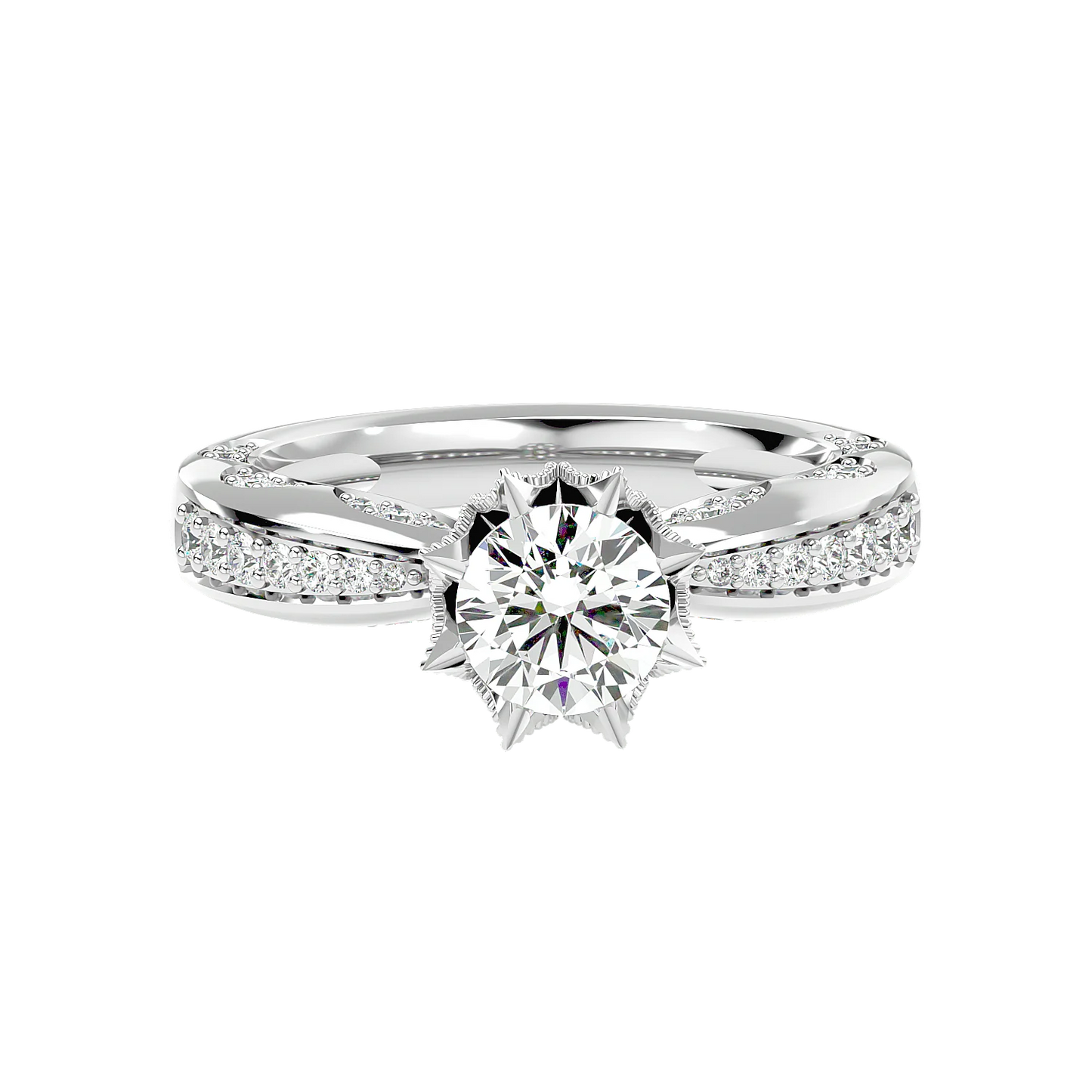 Floreale 50 Pointer Round Lab Diamond Ring