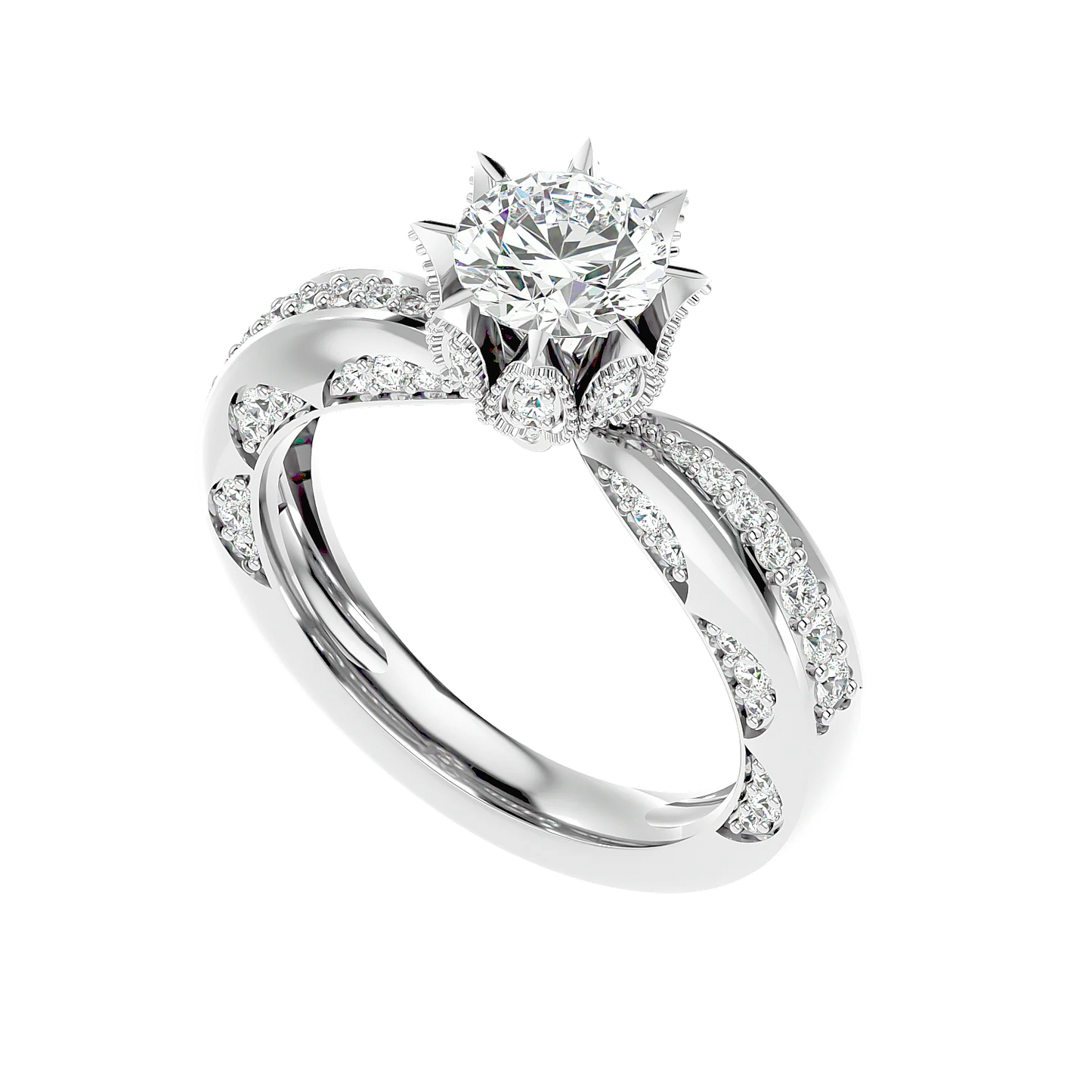 Floreale 50 Pointer Round Lab Diamond Ring