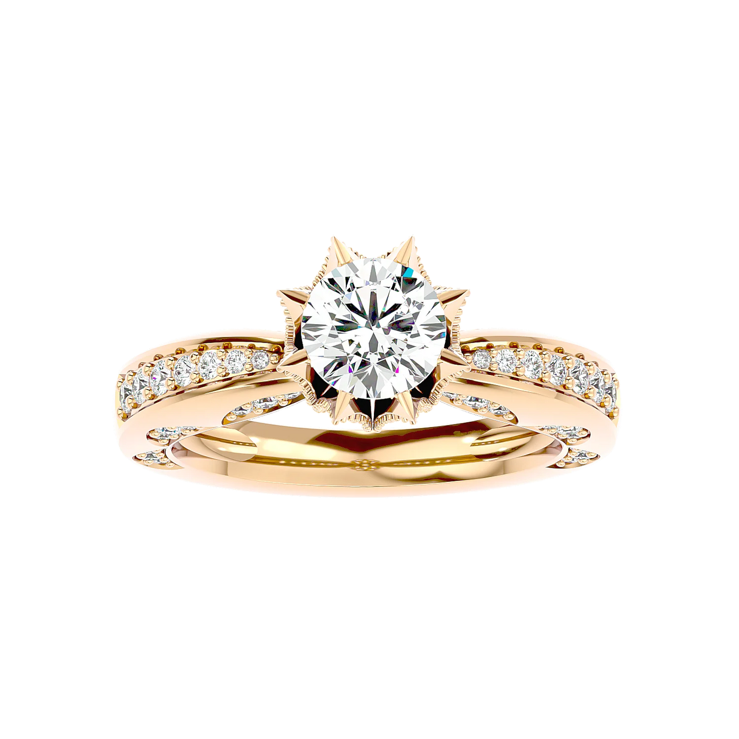 Floreale 50 Pointer Round Lab Diamond Ring