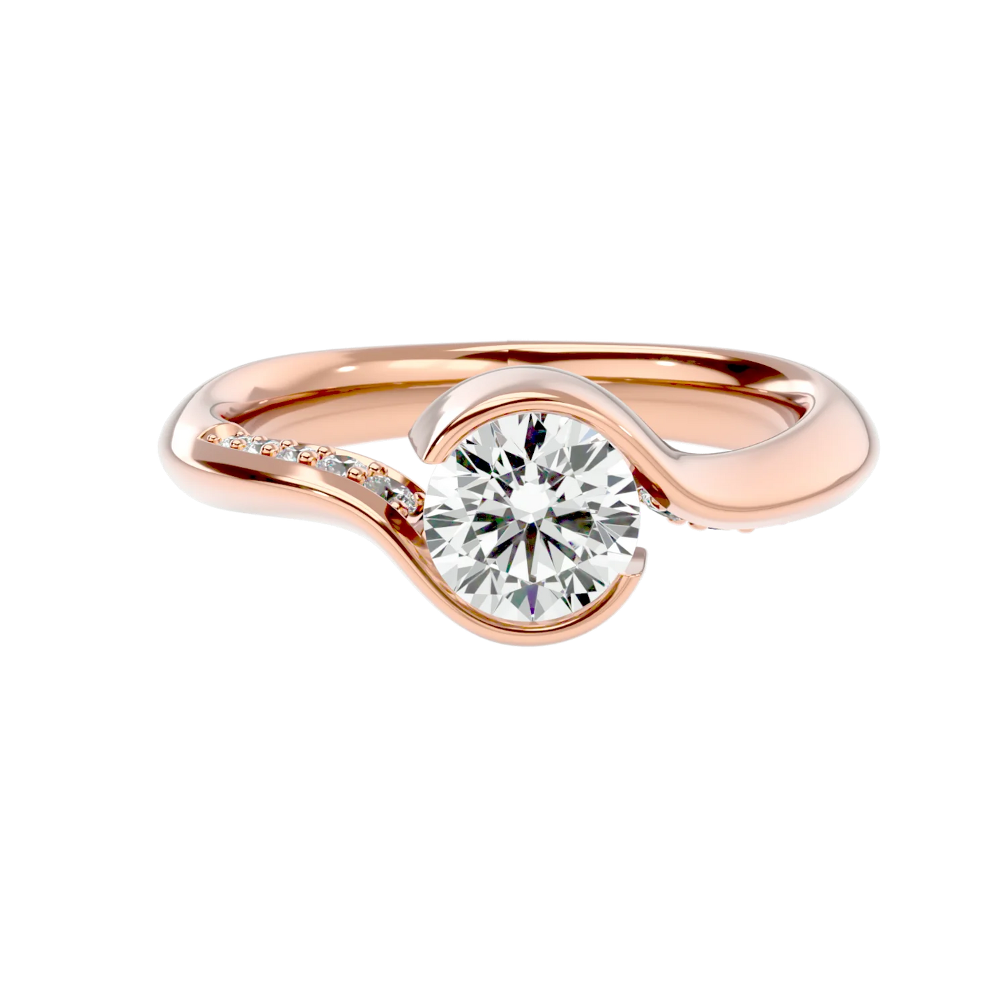 Golvend 69 Pointer Round Lab Diamond Ring