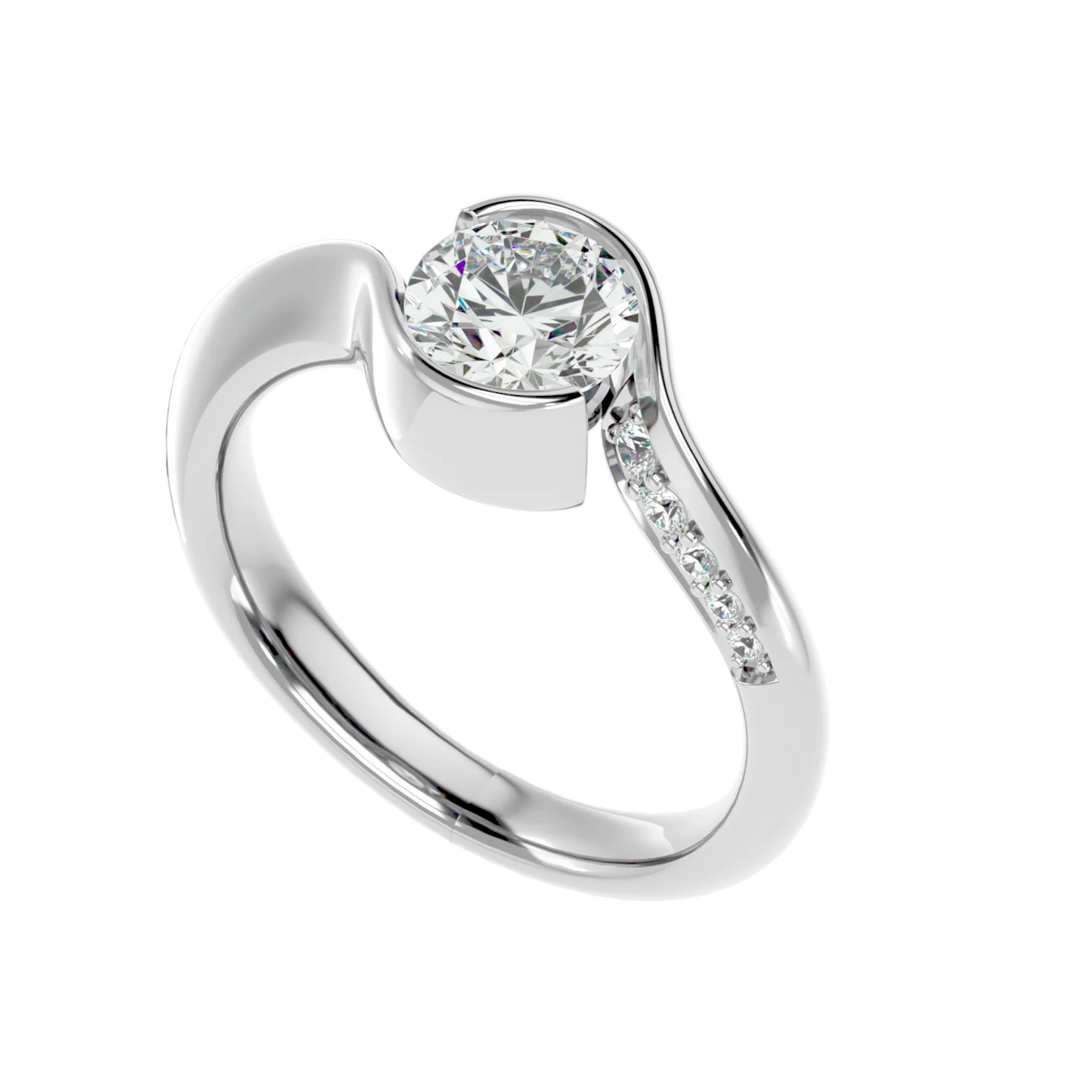 Golvend 69 Pointer Round Lab Diamond Ring