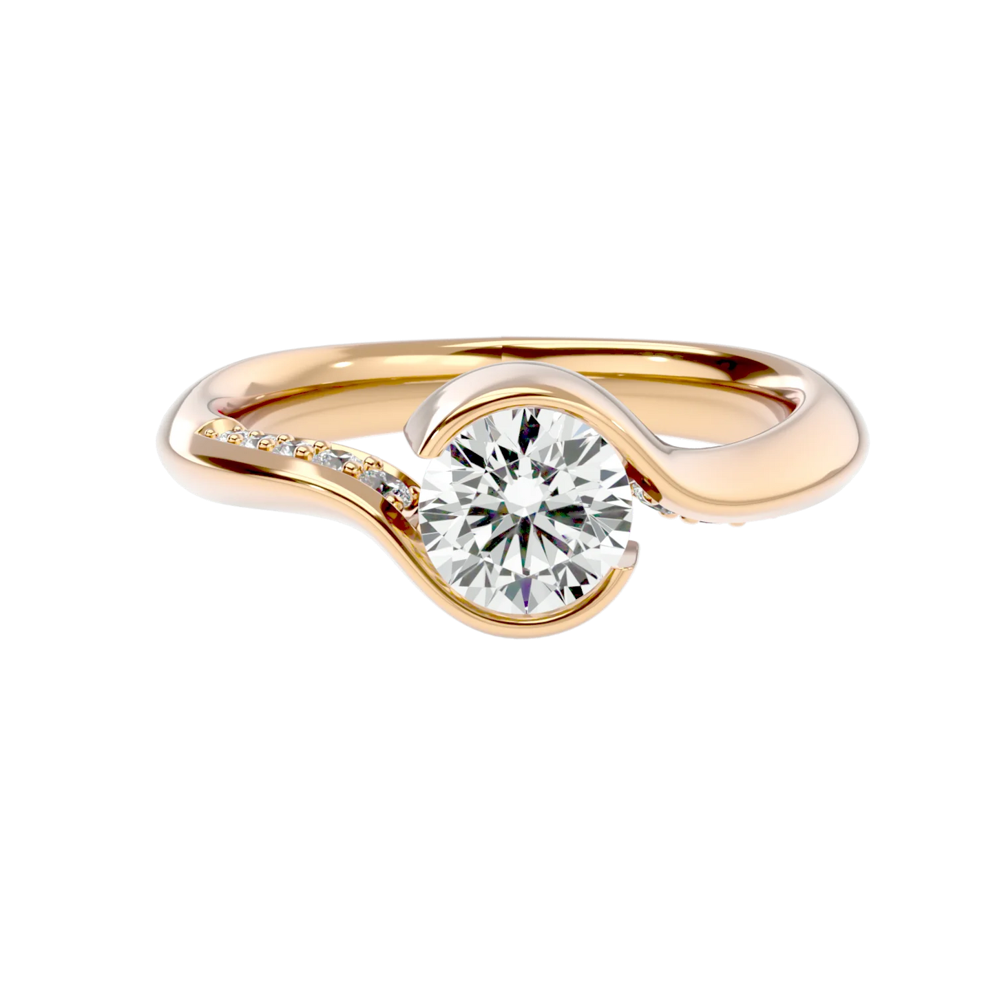 Golvend 69 Pointer Round Lab Diamond Ring