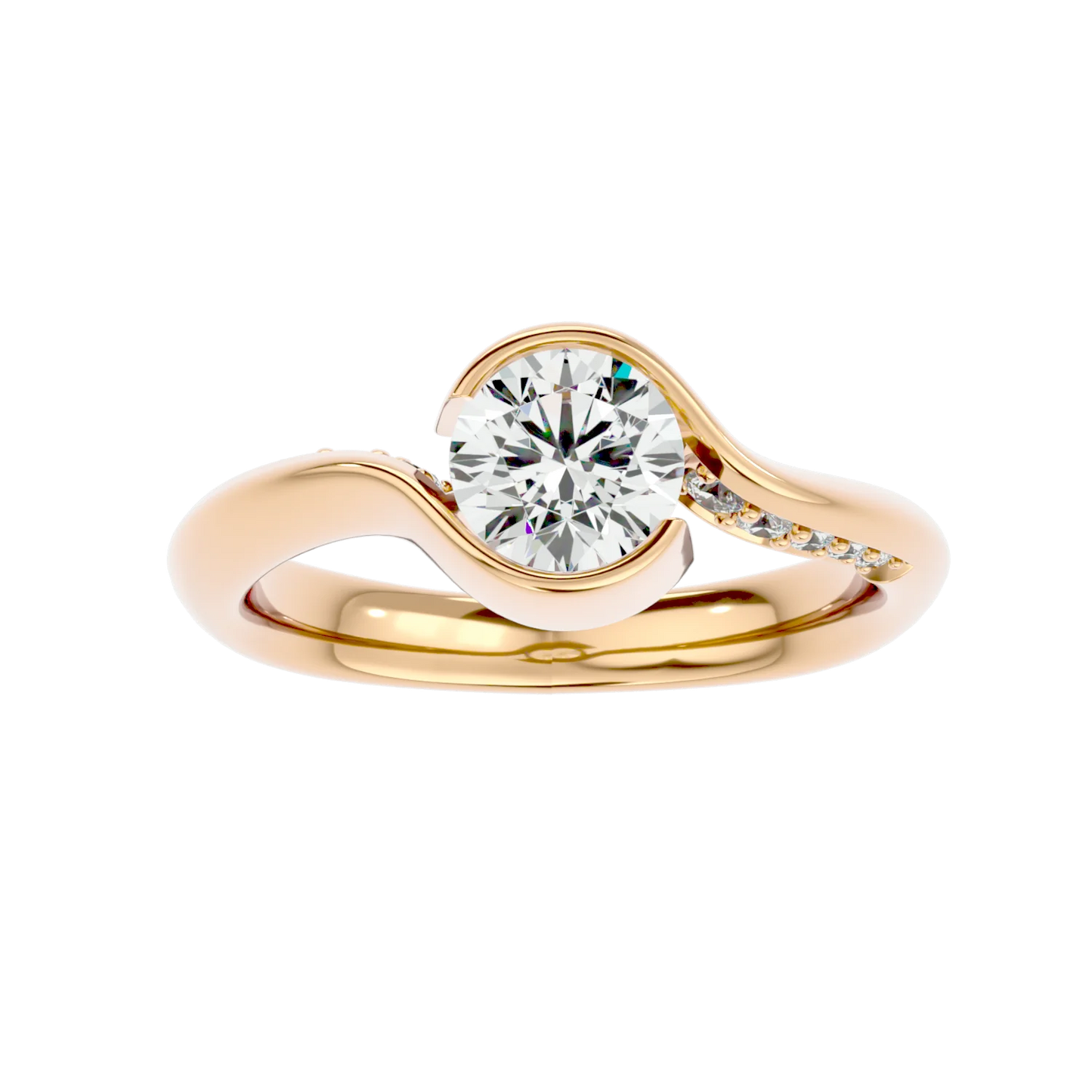 Golvend 69 Pointer Round Lab Diamond Ring