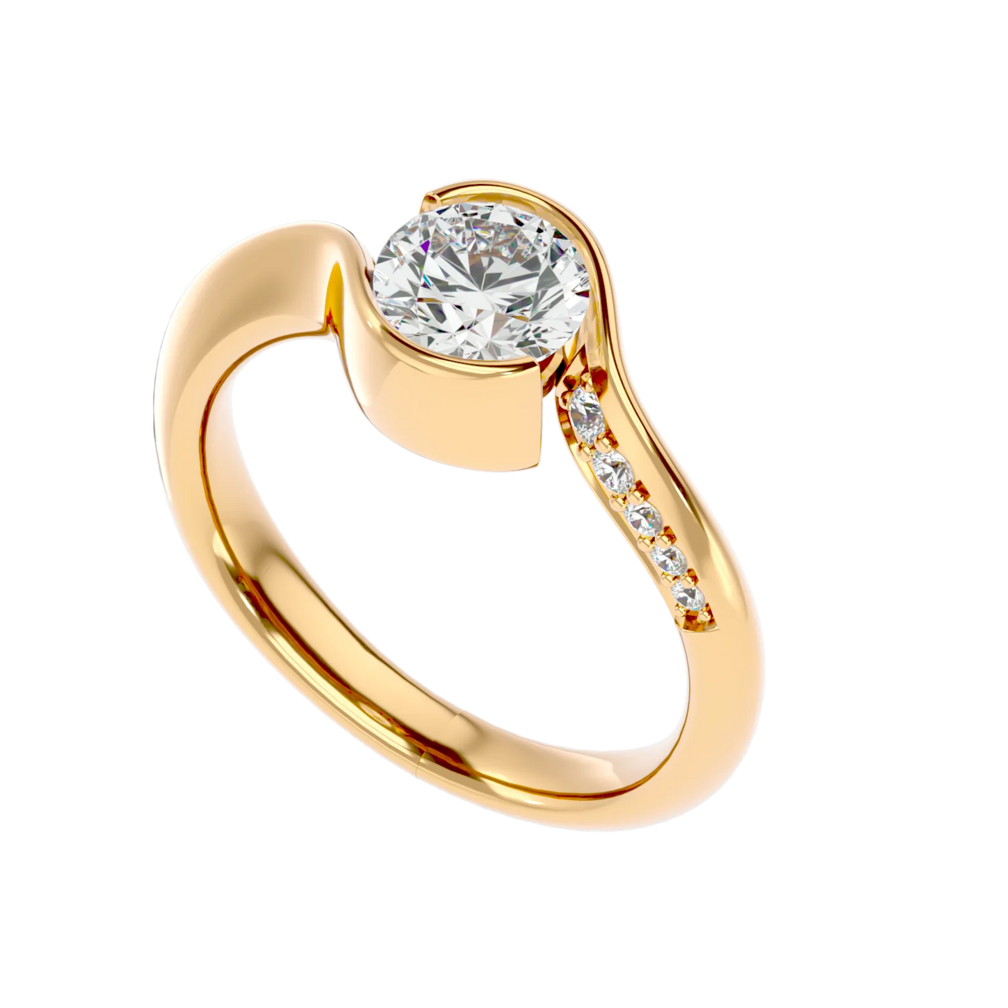 Golvend 69 Pointer Round Lab Diamond Ring