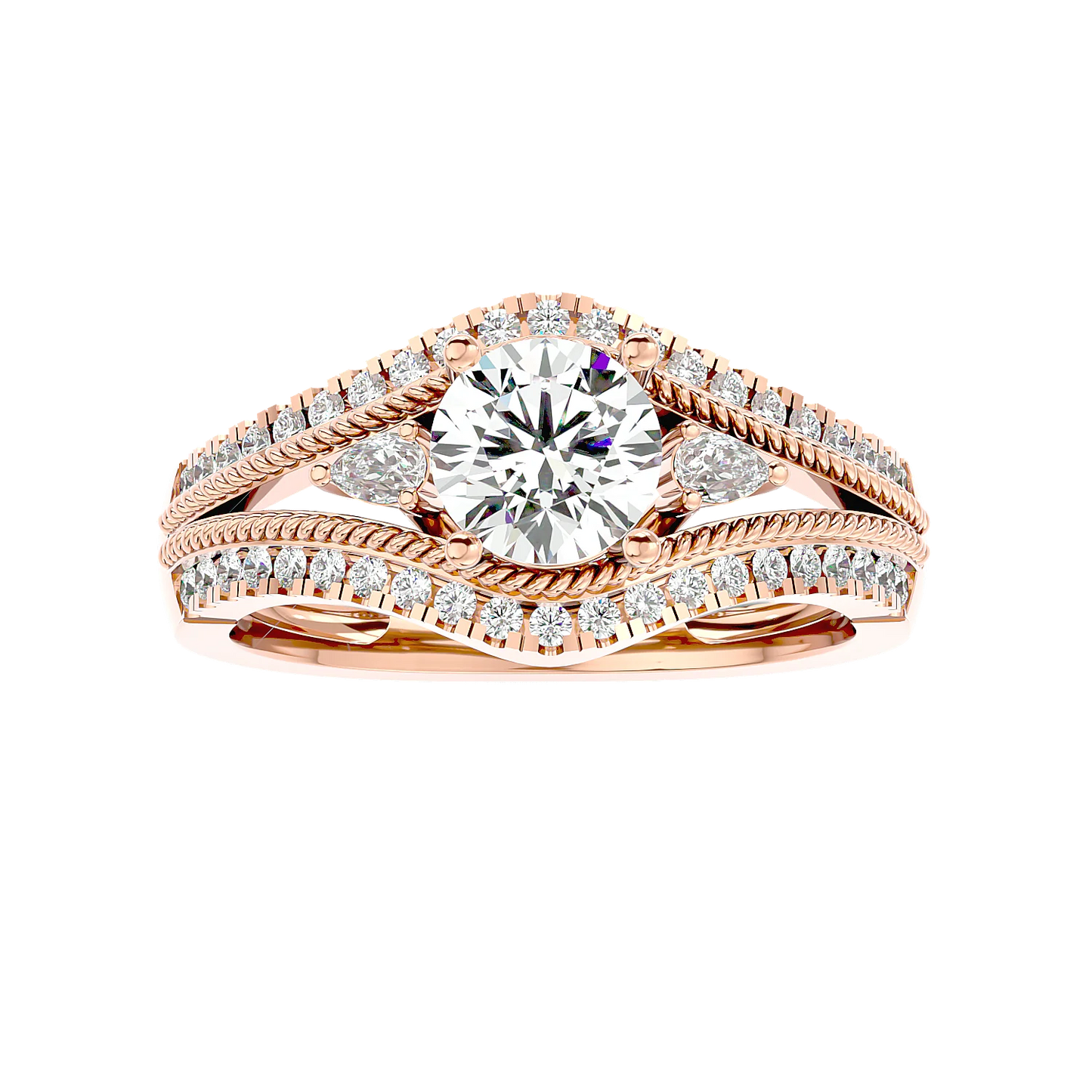 Auge 55 Pointer Round Lab Diamond Ring