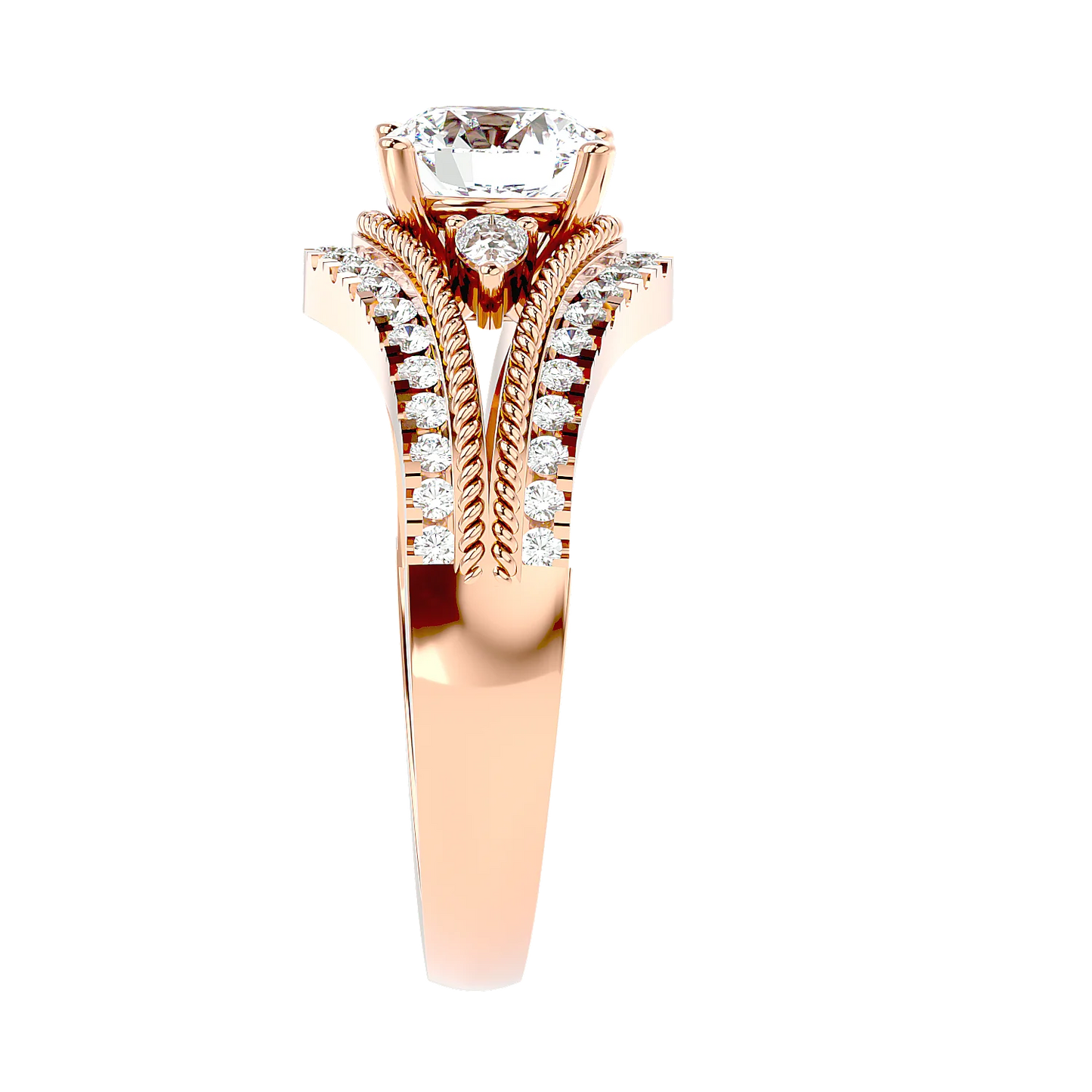 Auge 55 Pointer Round Lab Diamond Ring