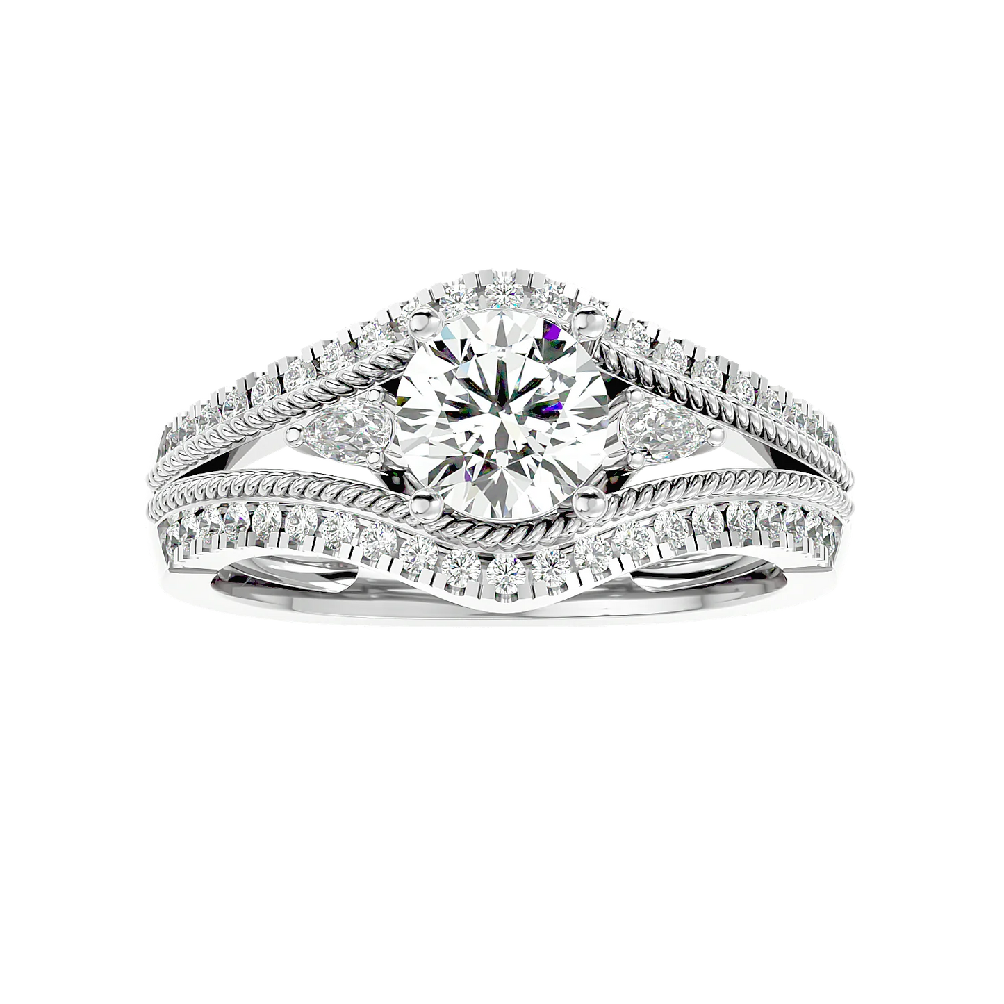 Auge 55 Pointer Round Lab Diamond Ring