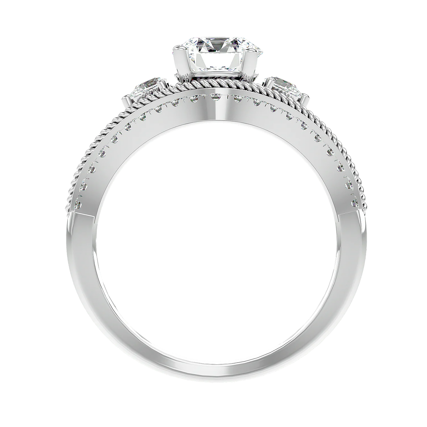 Auge 55 Pointer Round Lab Diamond Ring