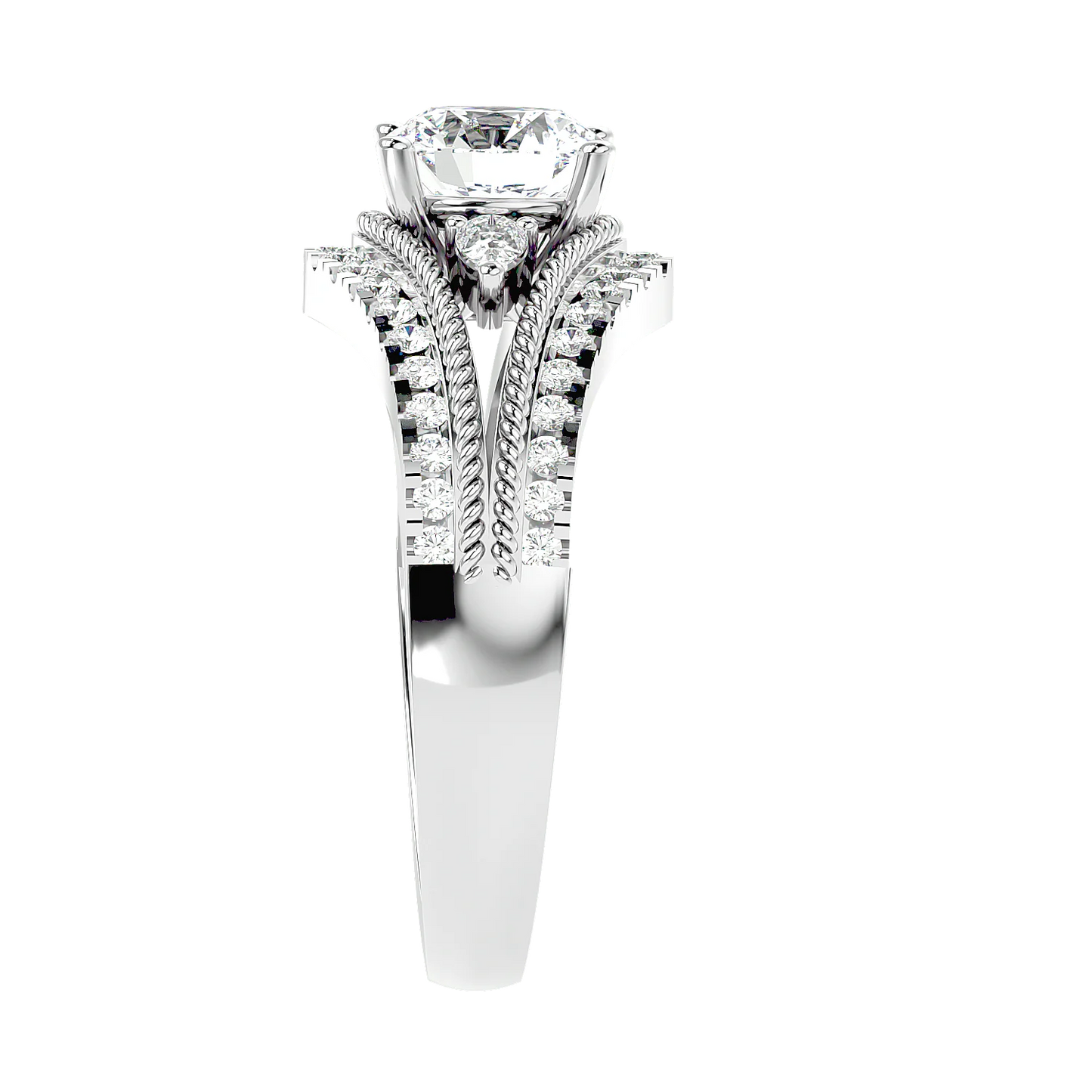 Auge 55 Pointer Round Lab Diamond Ring