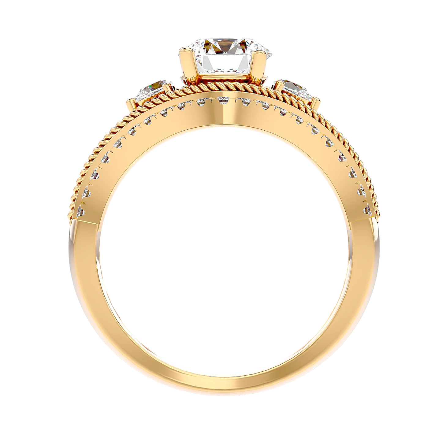 Auge 55 Pointer Round Lab Diamond Ring
