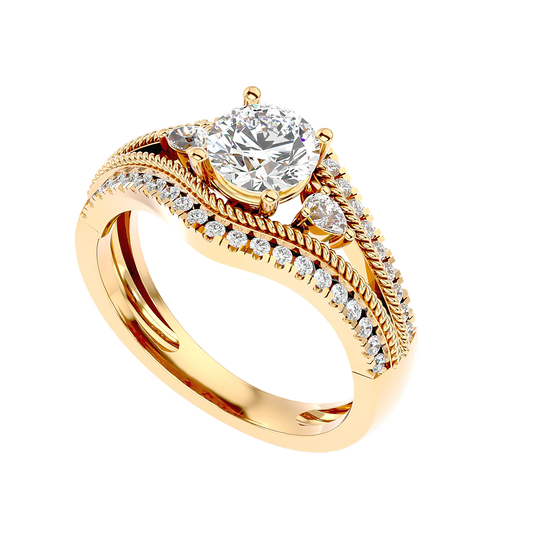 Auge 55 Pointer Round Lab Diamond Ring