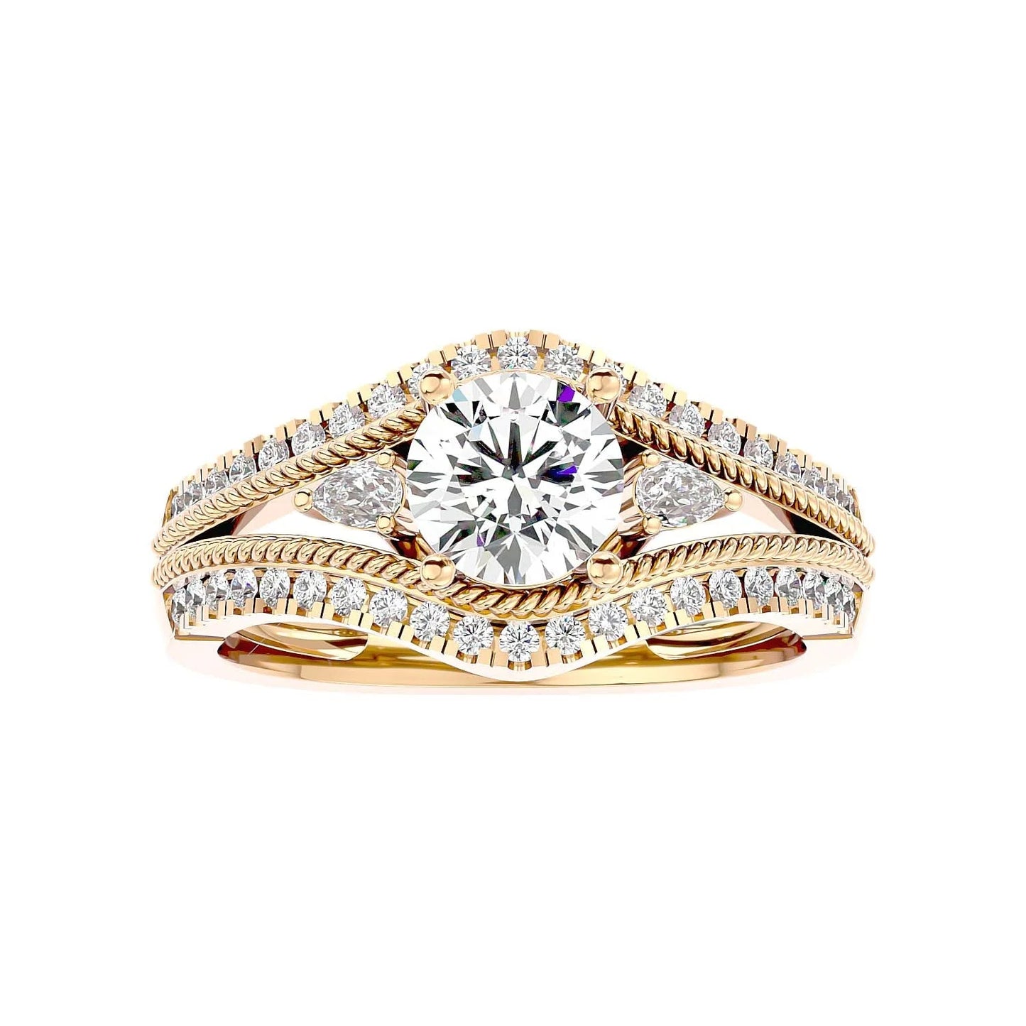 Auge 55 Pointer Round Lab Diamond Ring