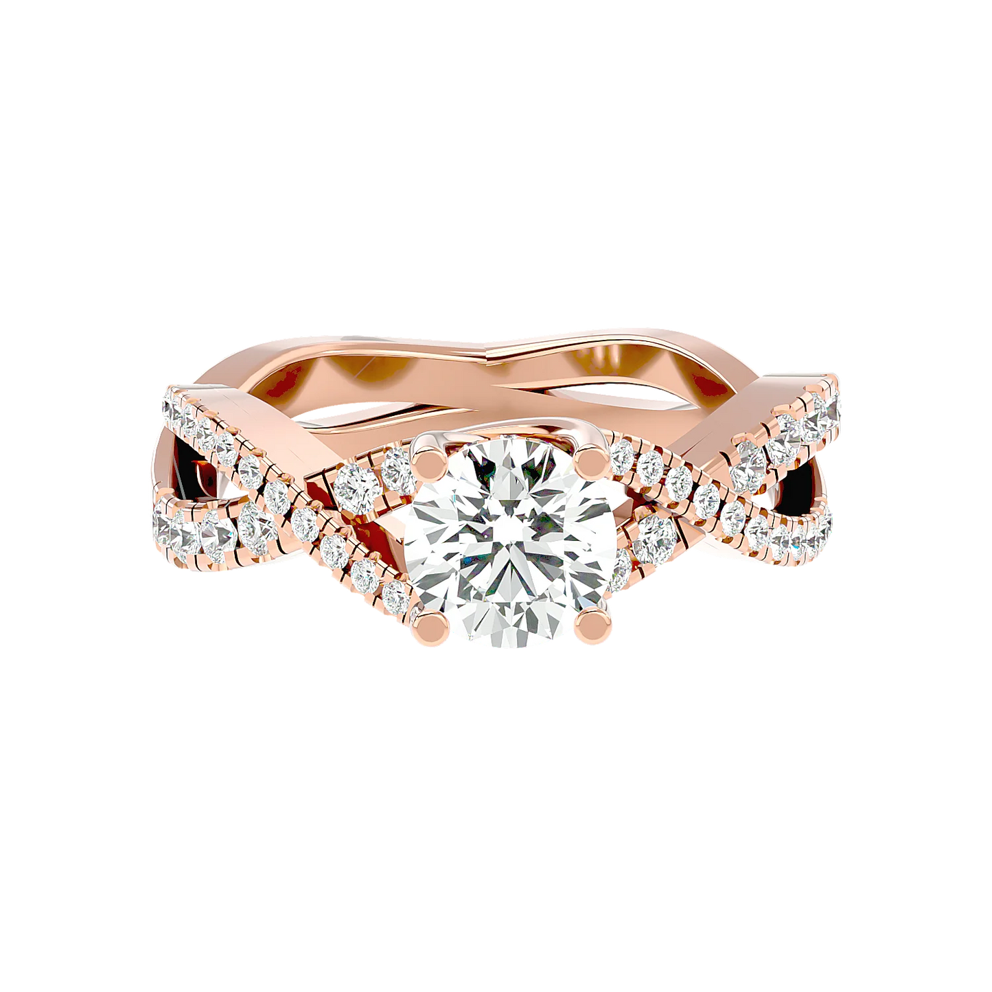 Infinitus 65 Pointer Round Lab Diamond Ring