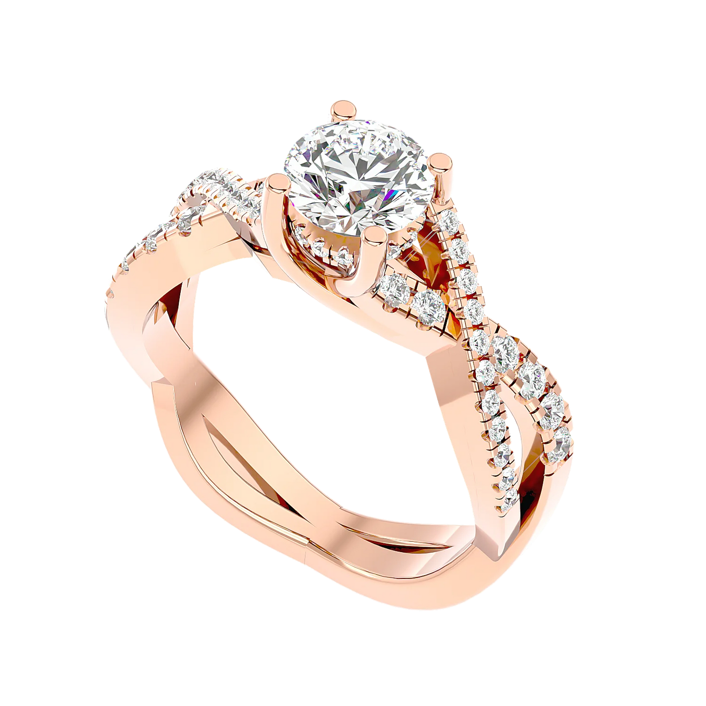 Infinitus 65 Pointer Round Lab Diamond Ring