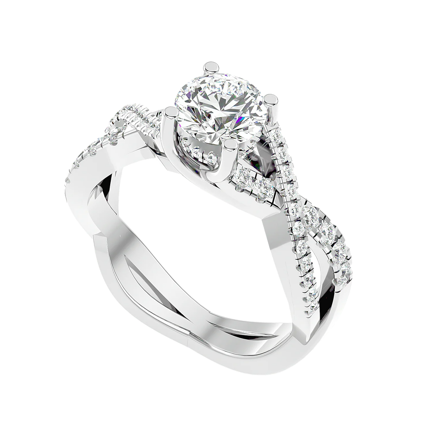 Infinitus 65 Pointer Round Lab Diamond Ring