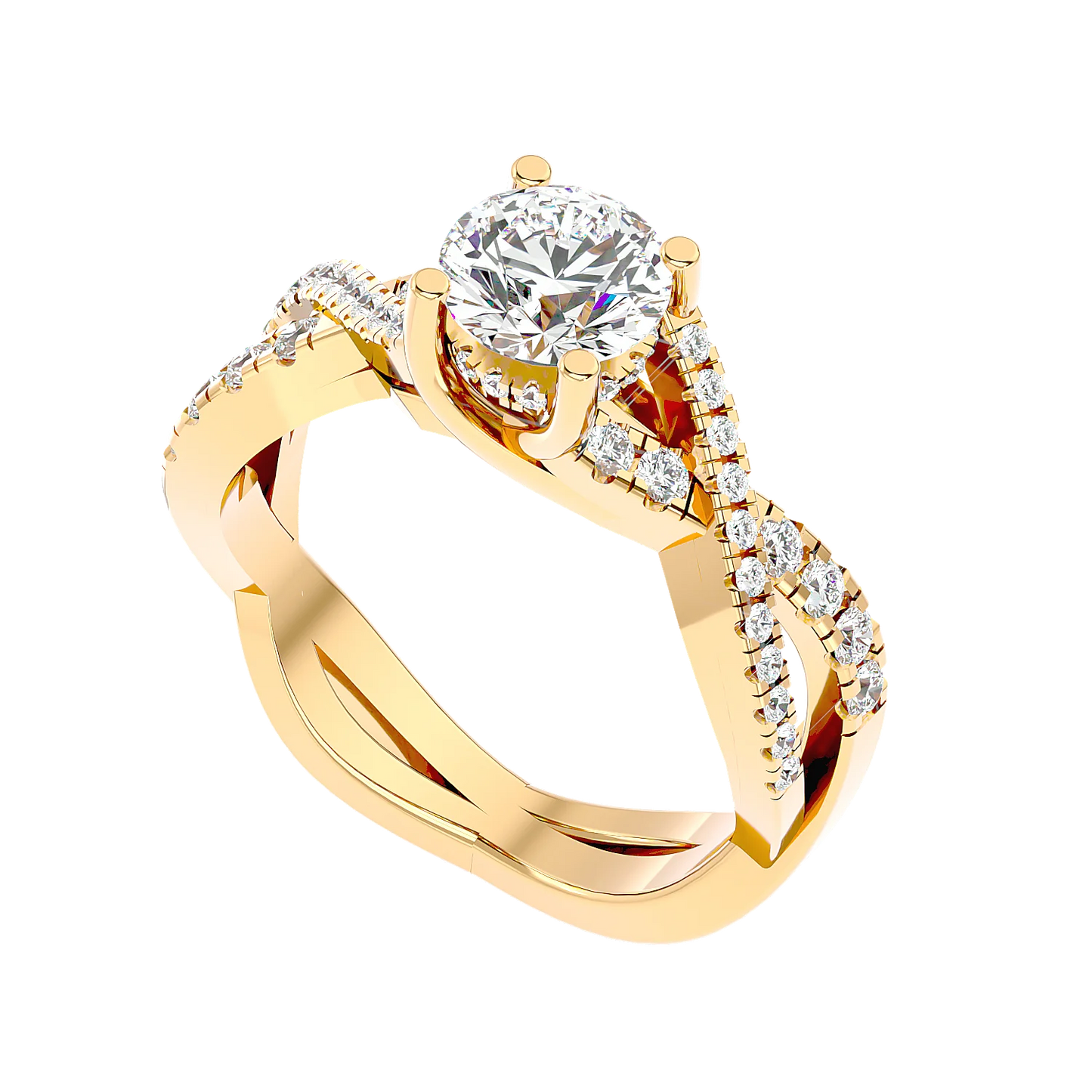 Infinitus 65 Pointer Round Lab Diamond Ring