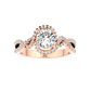 Twirl 69 Pointer Round Halo Lab Diamond Ring