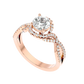 Twirl 69 Pointer Round Halo Lab Diamond Ring