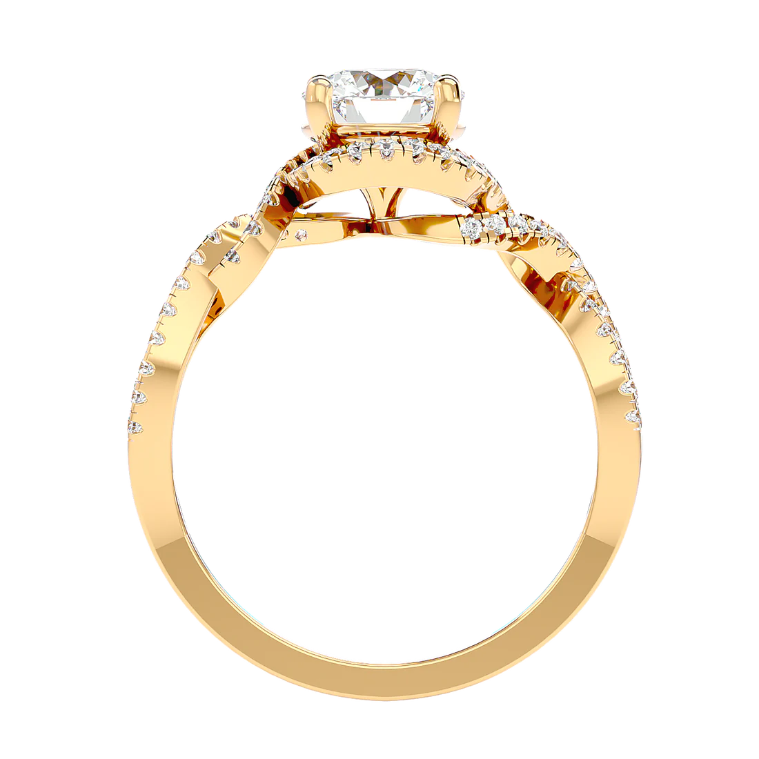 Twirl 69 Pointer Round Halo Lab Diamond Ring