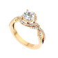 Twirl 69 Pointer Round Halo Lab Diamond Ring