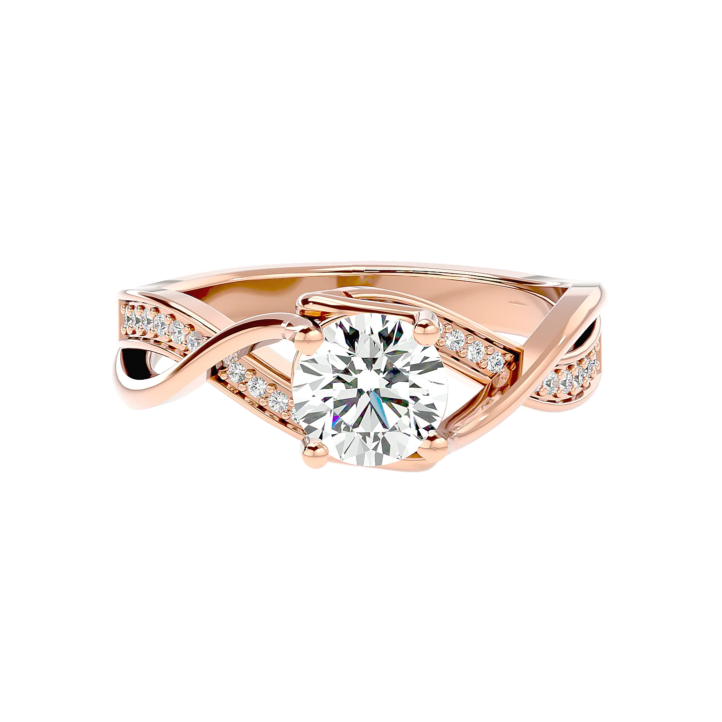 Interwoven 65 Pointer Round Lab Diamond Ring
