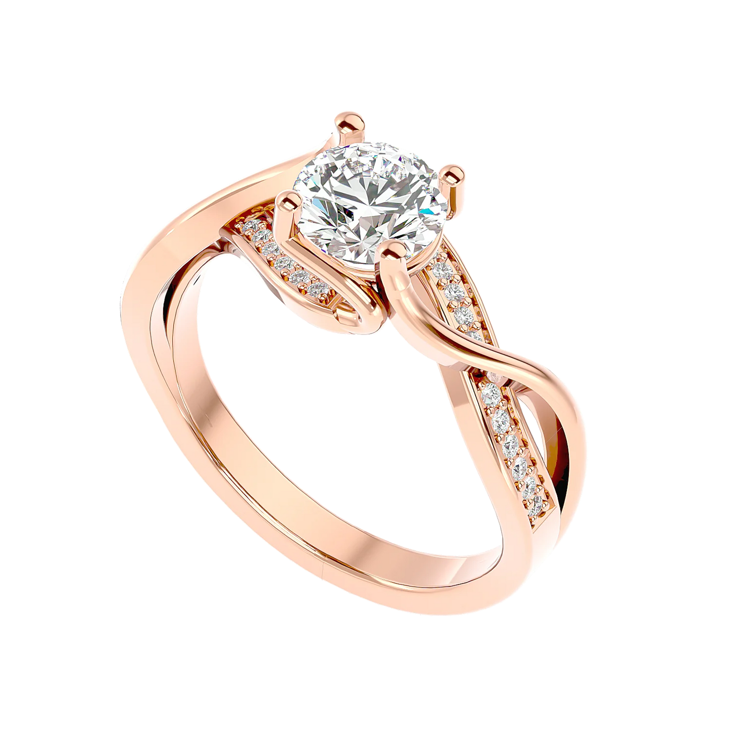 Interwoven 65 Pointer Round Lab Diamond Ring