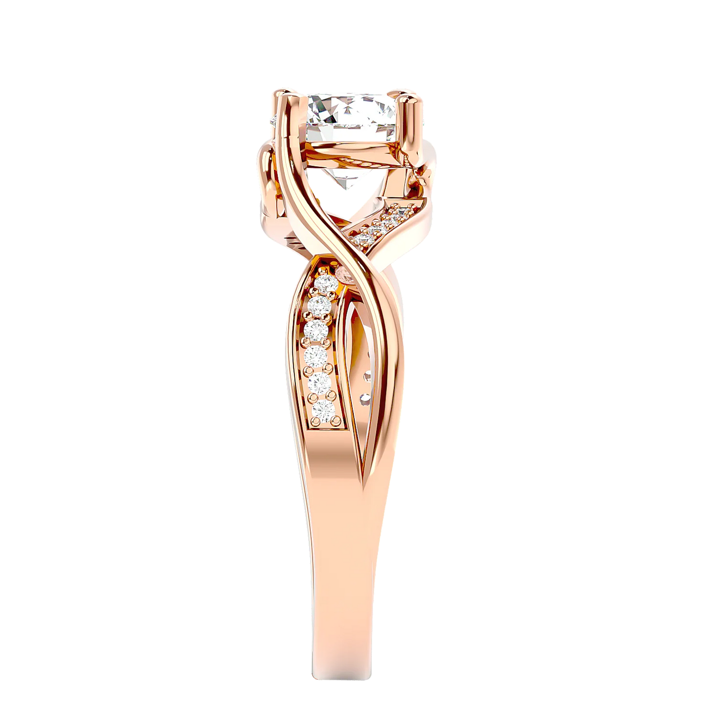 Interwoven 65 Pointer Round Lab Diamond Ring